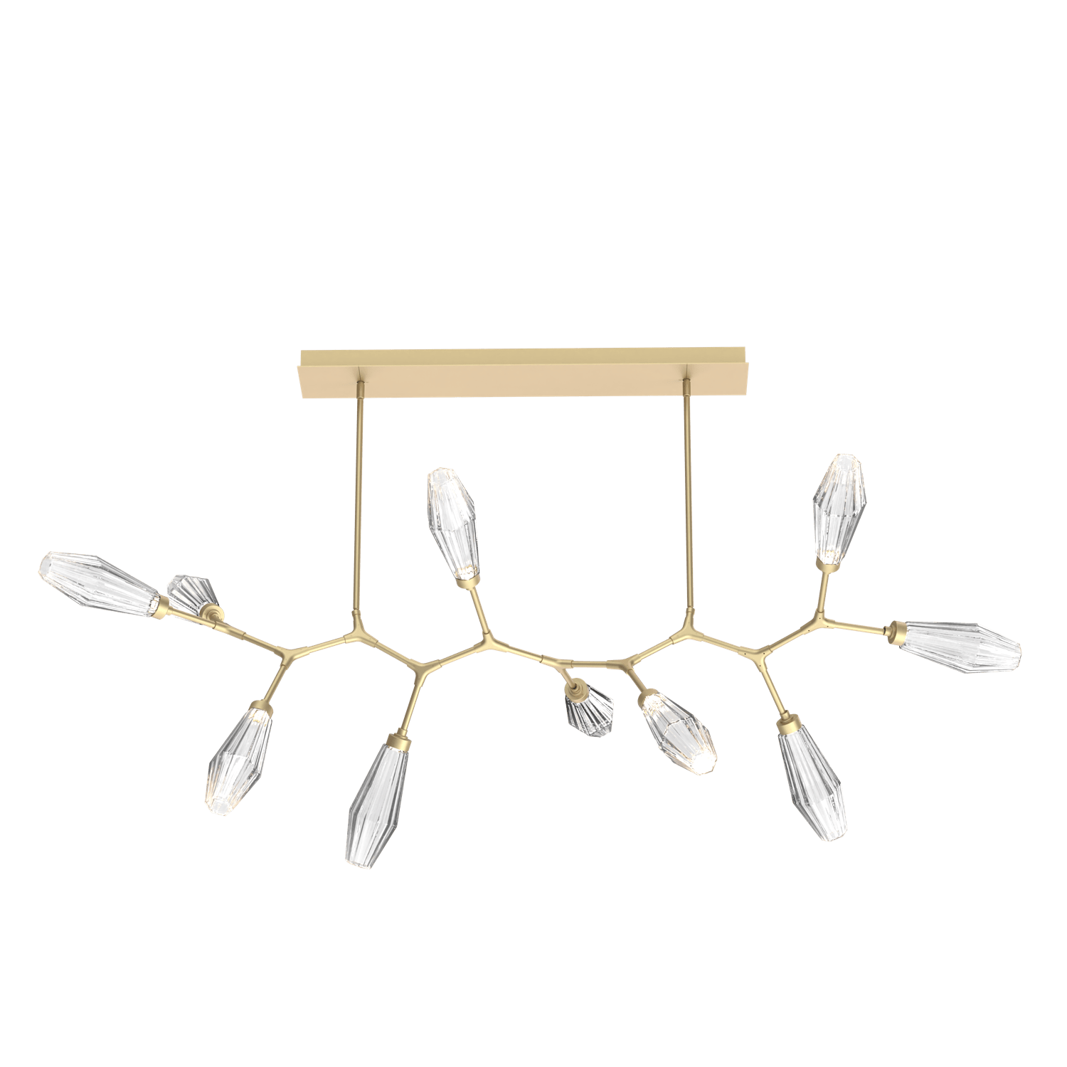 PLB0049-BC-GB-RC-Hammerton-Studio-Aalto-10-light-modern-branch-chandelier-with-gilded-brass-finish-and-optic-ribbed-clear-glass-shades-and-LED-lamping