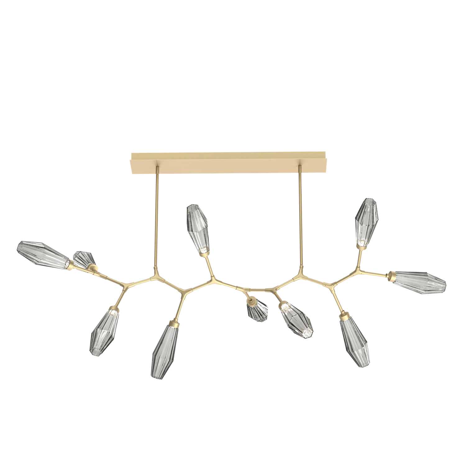PLB0049-BC-GB-RS-Hammerton-Studio-Aalto-10-light-modern-branch-chandelier-with-gilded-brass-finish-and-optic-ribbed-smoke-glass-shades-and-LED-lamping