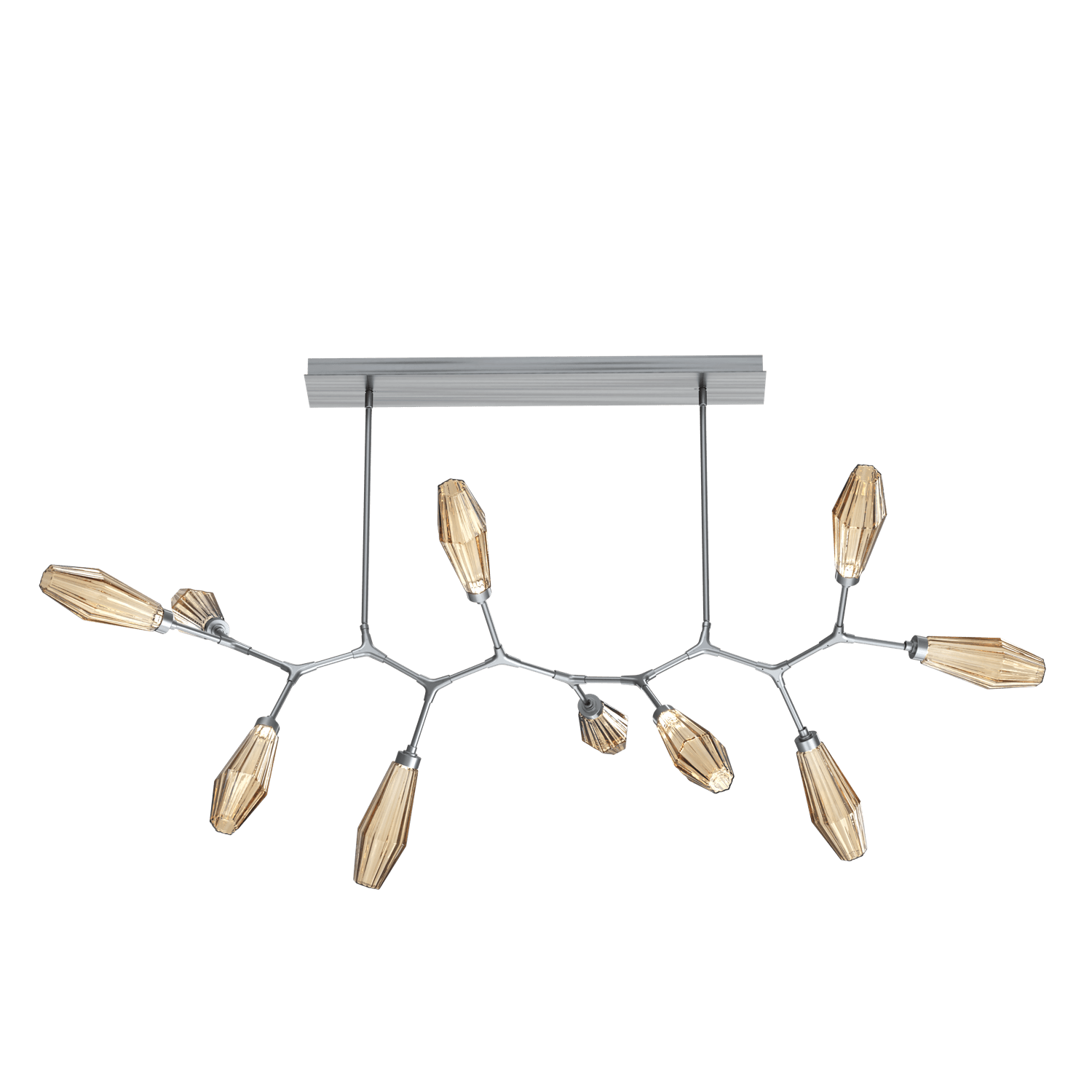 PLB0049-BC-GM-RB-Hammerton-Studio-Aalto-10-light-modern-branch-chandelier-with-gunmetal-finish-and-optic-ribbed-bronze-glass-shades-and-LED-lamping