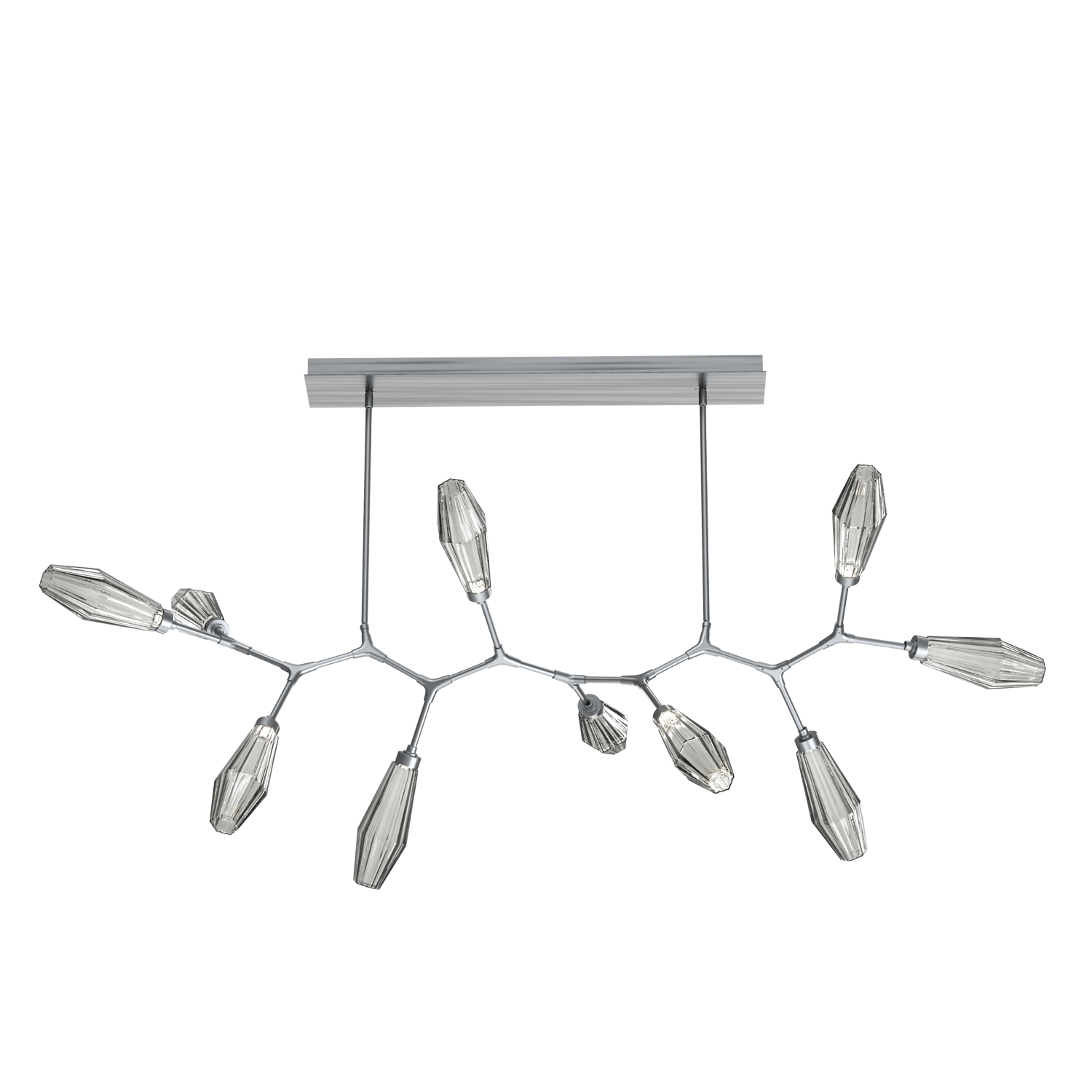 PLB0049-BC-GM-RS-Hammerton-Studio-Aalto-10-light-modern-branch-chandelier-with-gunmetal-finish-and-optic-ribbed-smoke-glass-shades-and-LED-lamping
