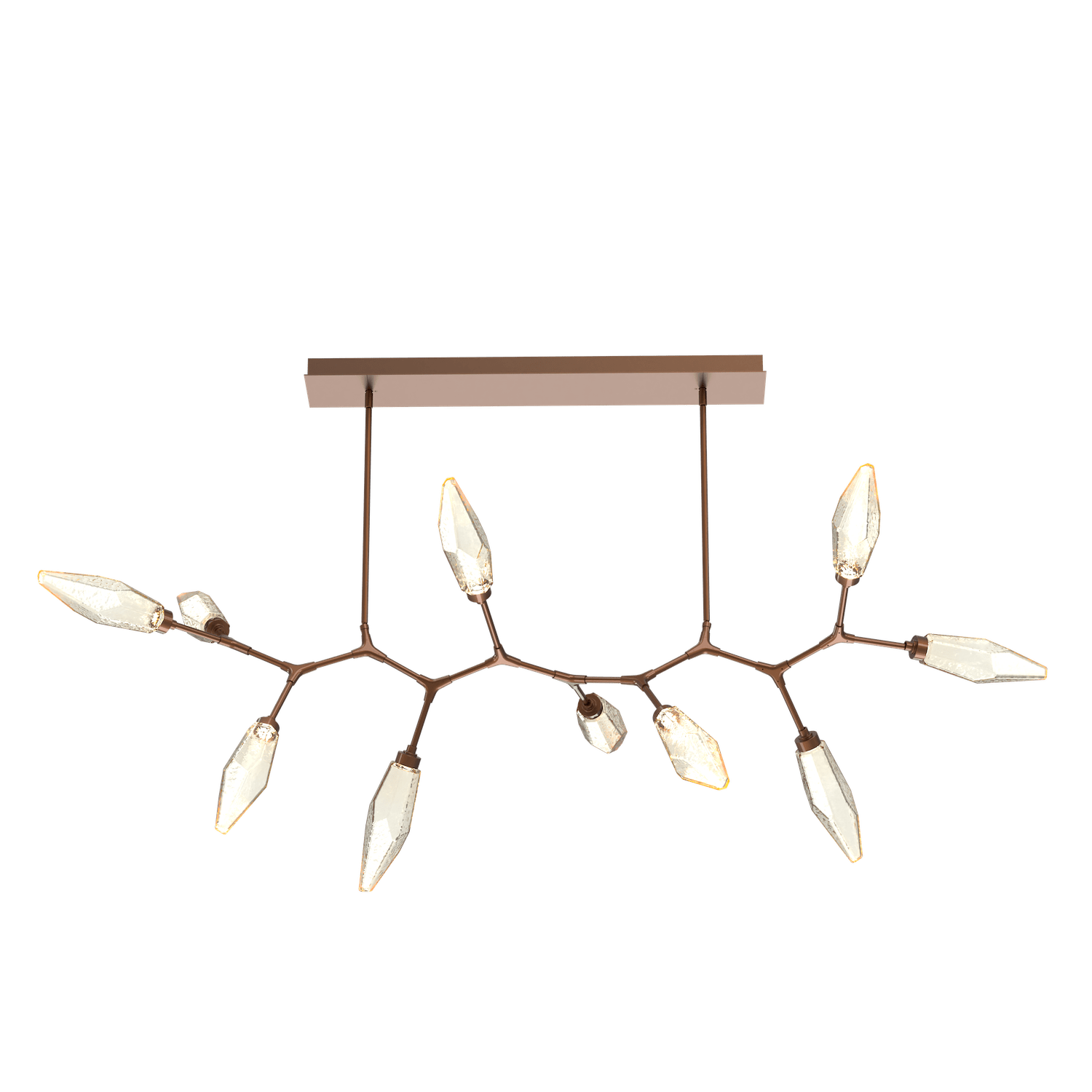 PLB0050-BC-BB-CA-Hammerton-Studio-Rock-Crystal-10-light-modern-branch-chandelier-with-burnished-bronze-finish-and-chilled-amber-blown-glass-shades-and-LED-lamping