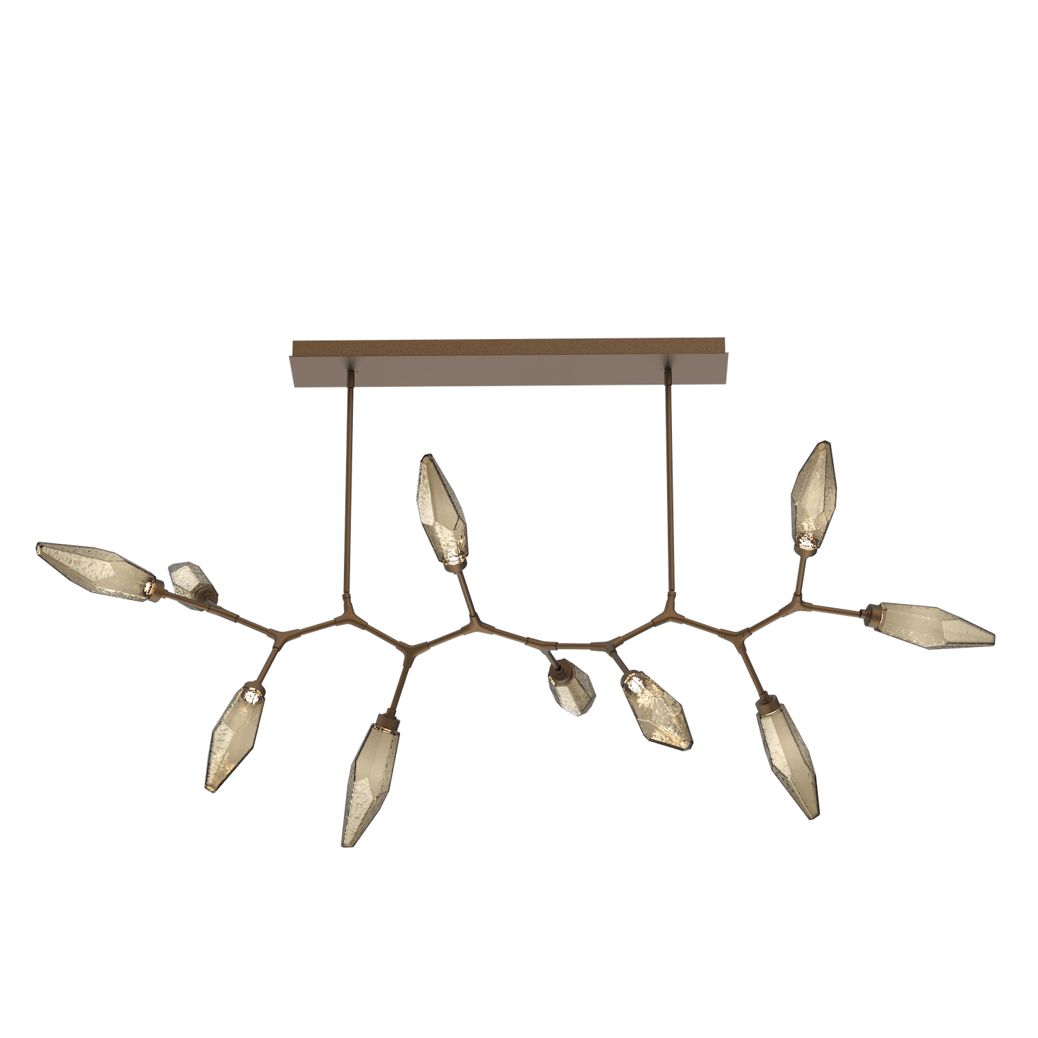 PLB0050-BC-FB-CB-Hammerton-Studio-Rock-Crystal-10-light-modern-branch-chandelier-with-flat-bronze-finish-and-chilled-bronze-blown-glass-shades-and-LED-lamping
