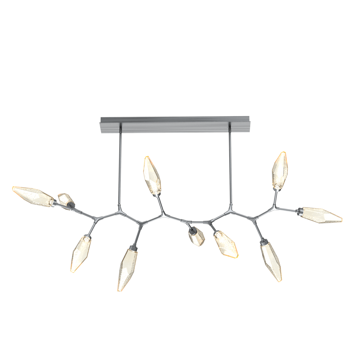 PLB0050-BC-GM-CA-Hammerton-Studio-Rock-Crystal-10-light-modern-branch-chandelier-with-gunmetal-finish-and-chilled-amber-blown-glass-shades-and-LED-lamping