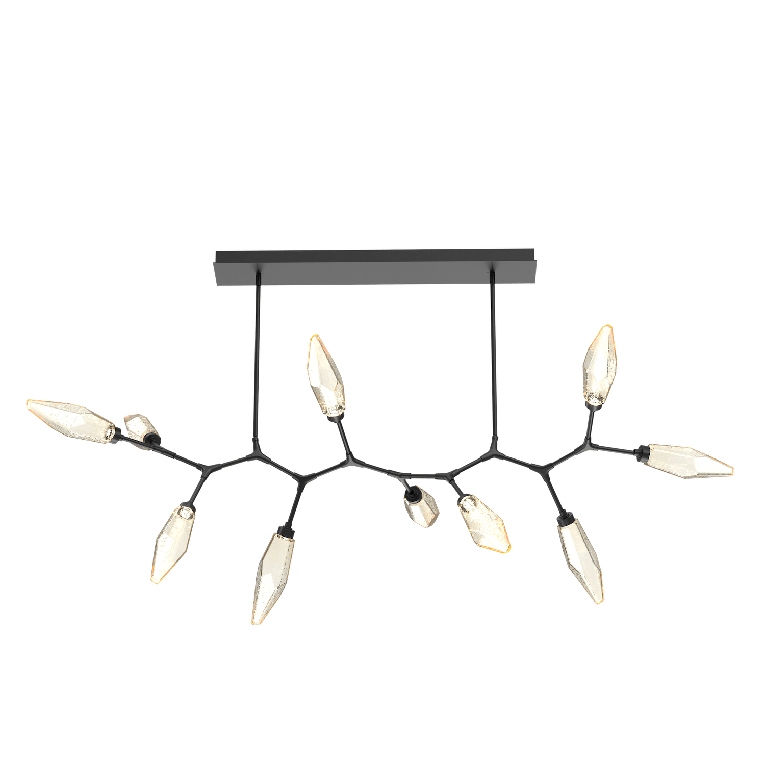 PLB0050-BC-MB-CA-Hammerton-Studio-Rock-Crystal-10-light-modern-branch-chandelier-with-matte-black-finish-and-chilled-amber-blown-glass-shades-and-LED-lamping