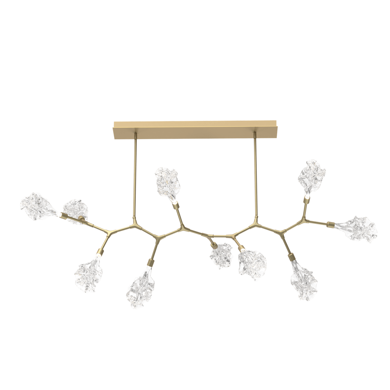 PLB0059-BC-GB-Hammerton-Studio-Blossom-10-light-modern-branch-chandelier-with-gilded-brass-finish-and-clear-blossom-shaped-blown-glass-shades-and-LED-lamping