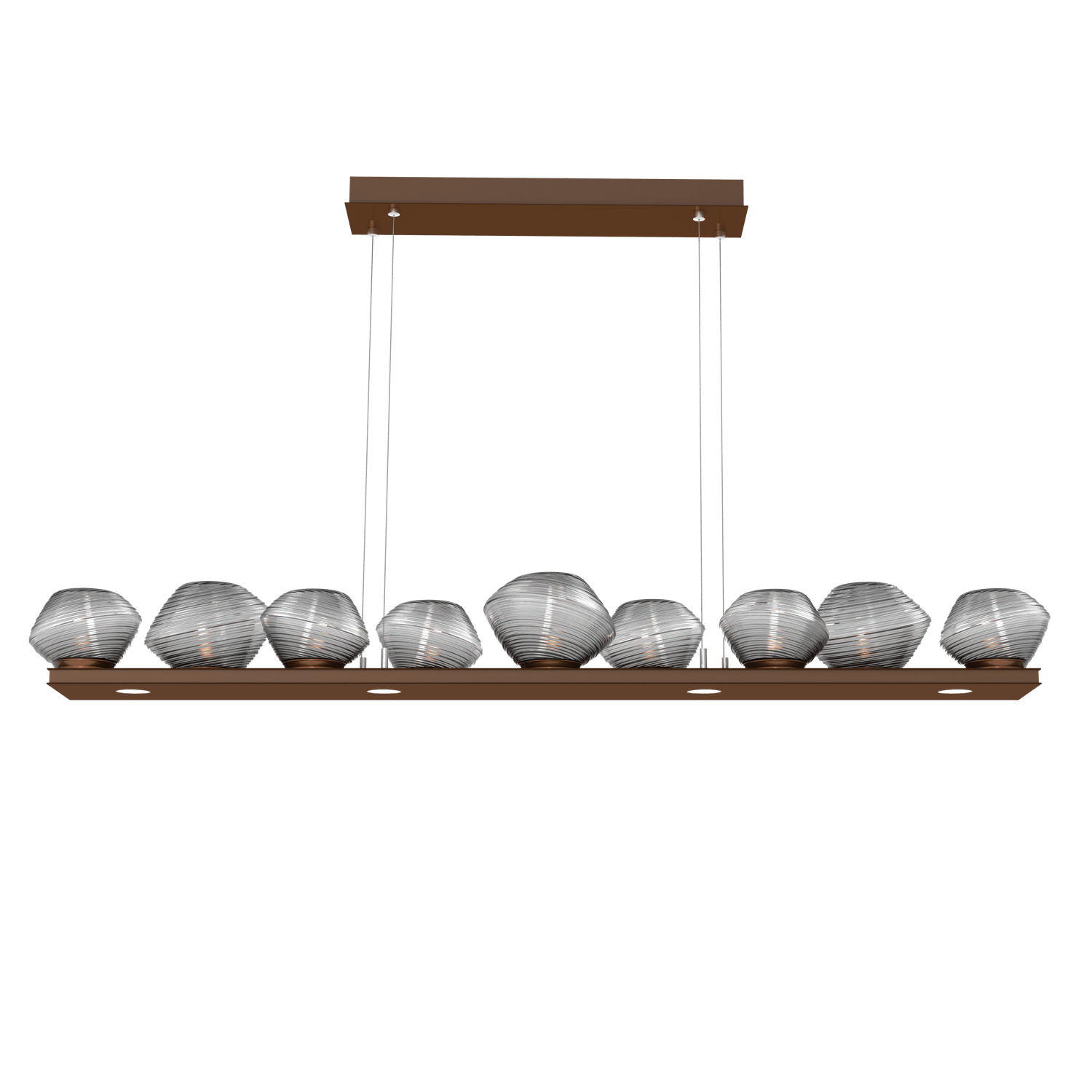 PLB0089-0C-BB-S-Hammerton-Studio-Mesa-59-inch-linear-chandelier-with-burnished-bronze-finish-and-smoke-blown-glass-shades-and-LED-lamping