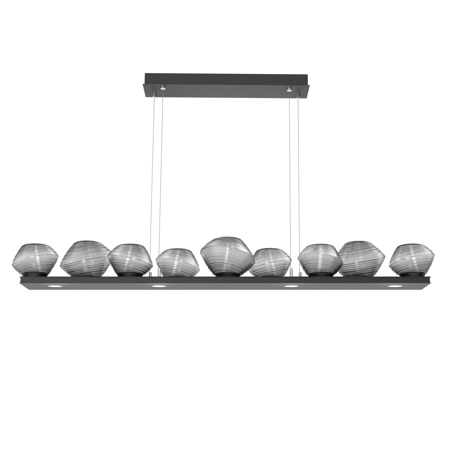 PLB0089-0C-MB-S-Hammerton-Studio-Mesa-59-inch-linear-chandelier-with-matte-black-finish-and-smoke-blown-glass-shades-and-LED-lamping