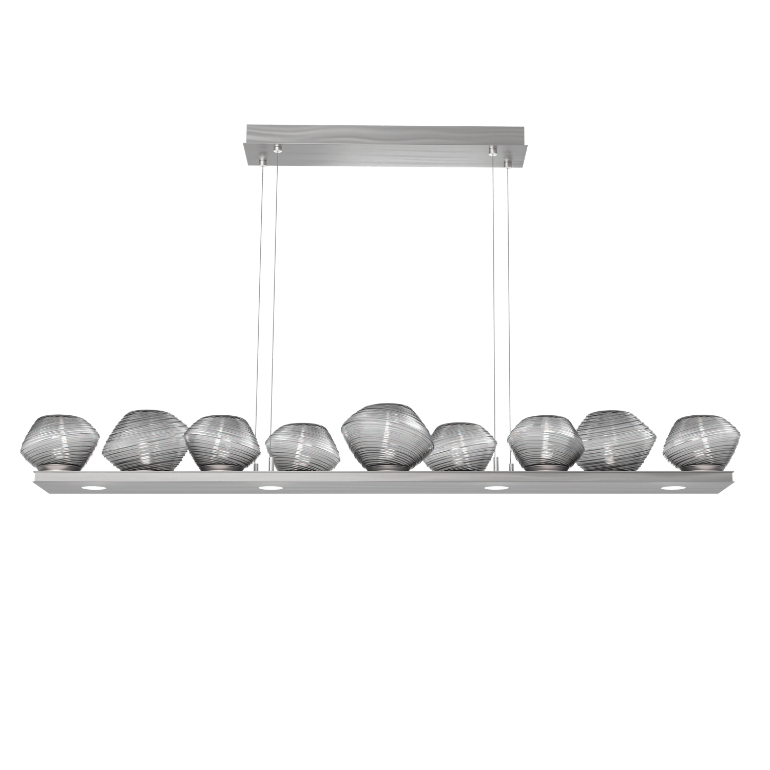PLB0089-0C-SN-S-Hammerton-Studio-Mesa-59-inch-linear-chandelier-with-satin-nickel-finish-and-smoke-blown-glass-shades-and-LED-lamping