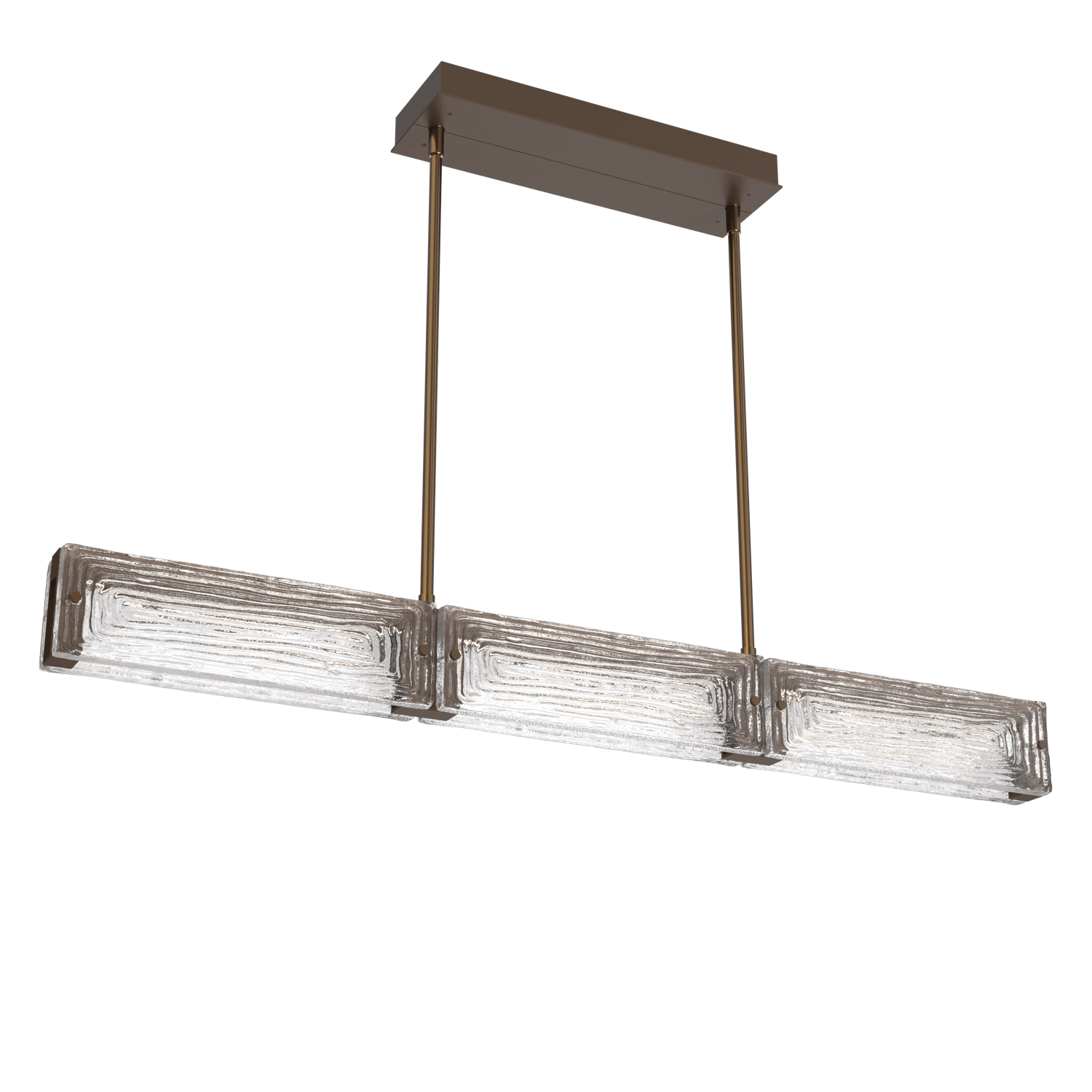 PLB0090-43-FB-TL-Hammerton-Studio-Tabulo-43-inch-linear-chandelier-with-flat-bronze-finish-and-clear-linea-cast-glass-shade-and-LED-lamping