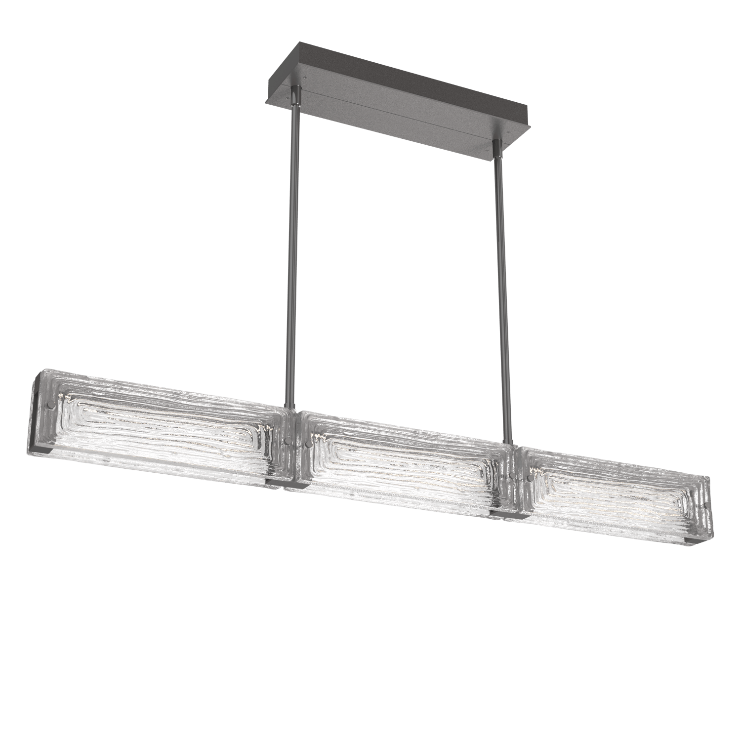 PLB0090-43-GP-TL-Hammerton-Studio-Tabulo-43-inch-linear-chandelier-with-graphite-finish-and-clear-linea-cast-glass-shade-and-LED-lamping