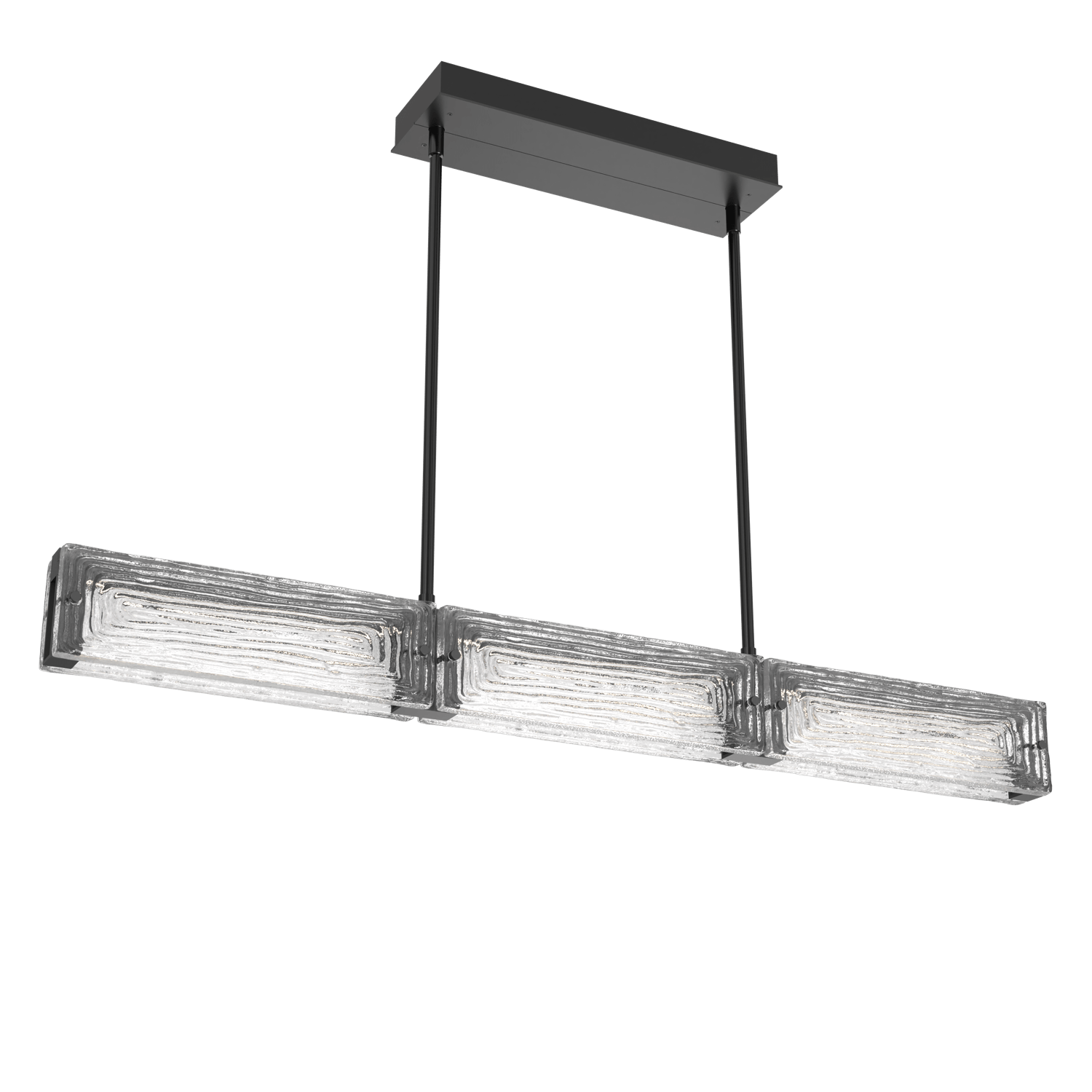 PLB0090-43-MB-TL-Hammerton-Studio-Tabulo-43-inch-linear-chandelier-with-matte-black-finish-and-clear-linea-cast-glass-shade-and-LED-lamping