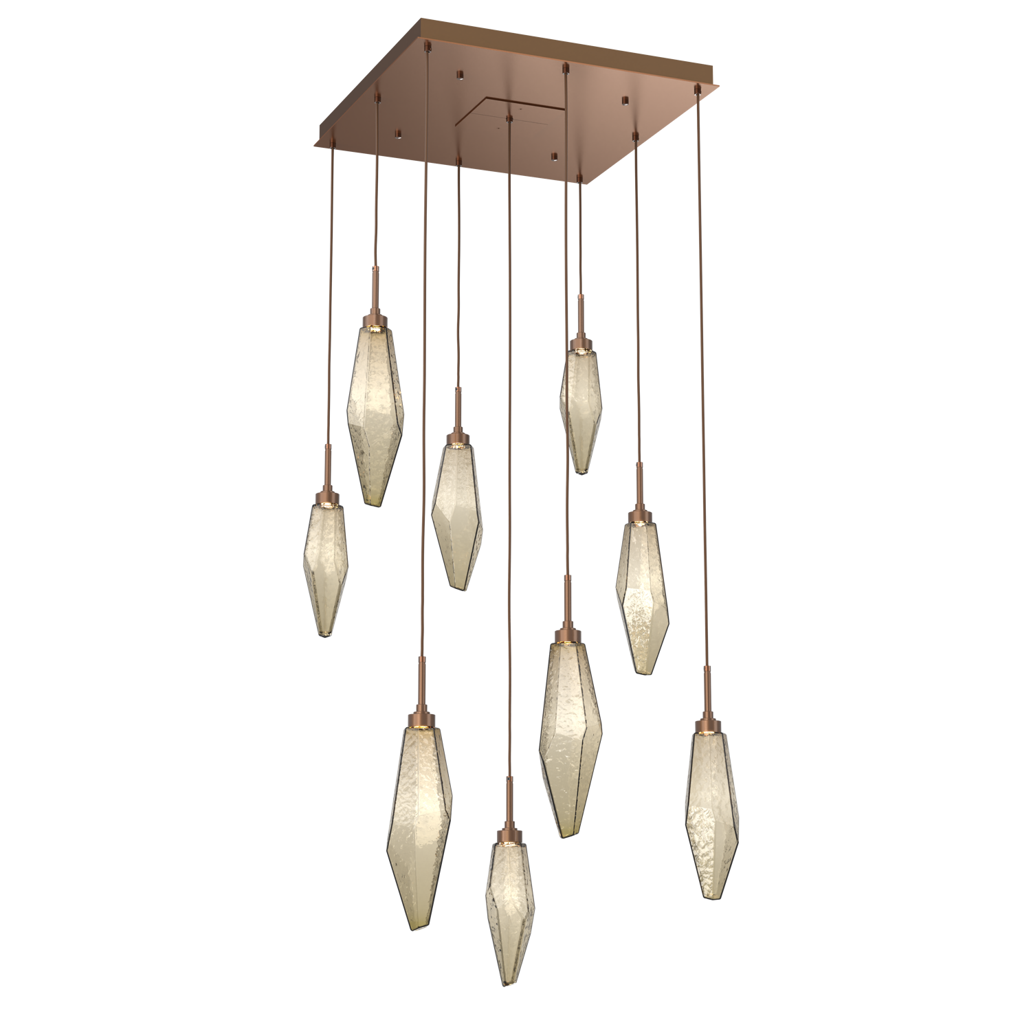 CHB0050-09-BB-CB-Hammerton-Studio-Rock-Crystal-9-light-square-pendant-chandelier-with-burnished-bronze-finish-and-chilled-bronze-blown-glass-shades-and-LED-lamping
