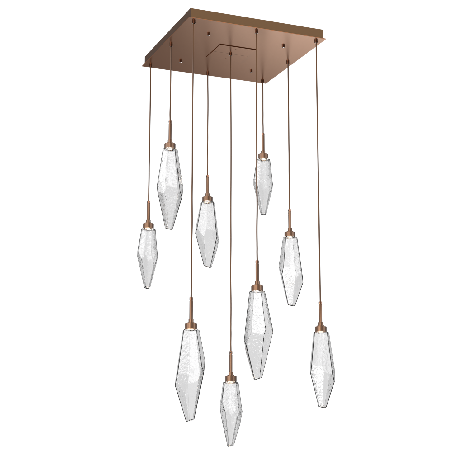 CHB0050-09-BB-CC-Hammerton-Studio-Rock-Crystal-9-light-square-pendant-chandelier-with-burnished-bronze-finish-and-clear-glass-shades-and-LED-lamping