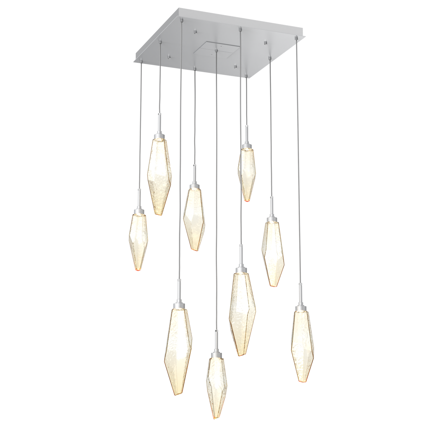 CHB0050-09-CS-CA-Hammerton-Studio-Rock-Crystal-9-light-square-pendant-chandelier-with-classic-silver-finish-and-chilled-amber-blown-glass-shades-and-LED-lamping