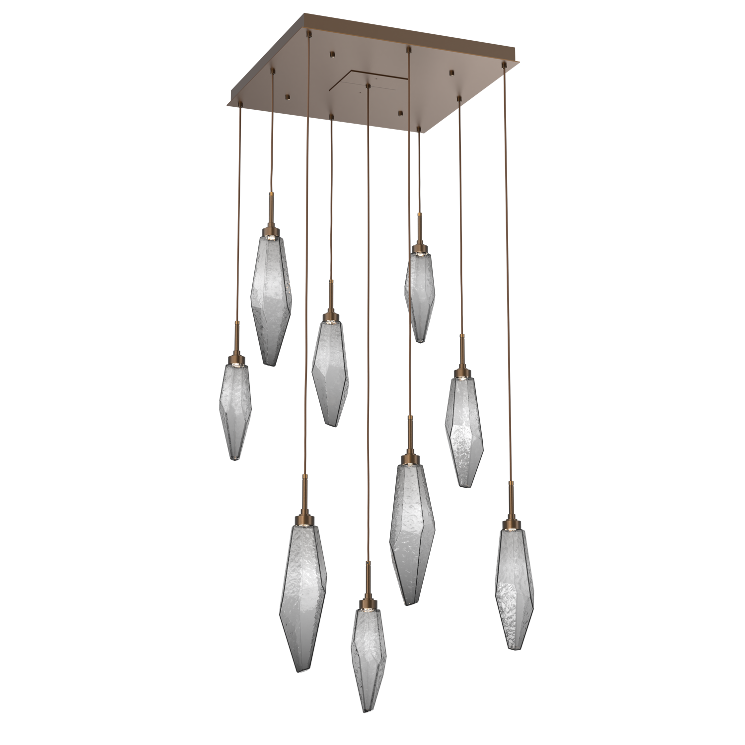CHB0050-09-FB-CS-Hammerton-Studio-Rock-Crystal-9-light-square-pendant-chandelier-with-flat-bronze-finish-and-chilled-smoke-glass-shades-and-LED-lamping