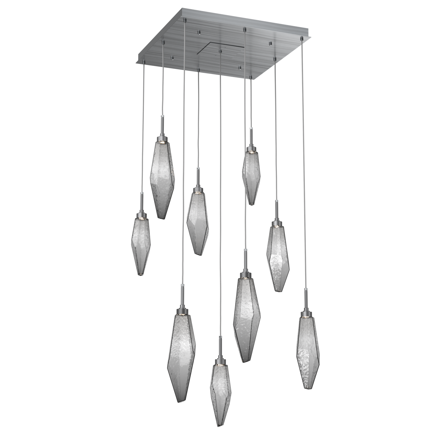CHB0050-09-GM-CS-Hammerton-Studio-Rock-Crystal-9-light-square-pendant-chandelier-with-gunmetal-finish-and-chilled-smoke-glass-shades-and-LED-lamping