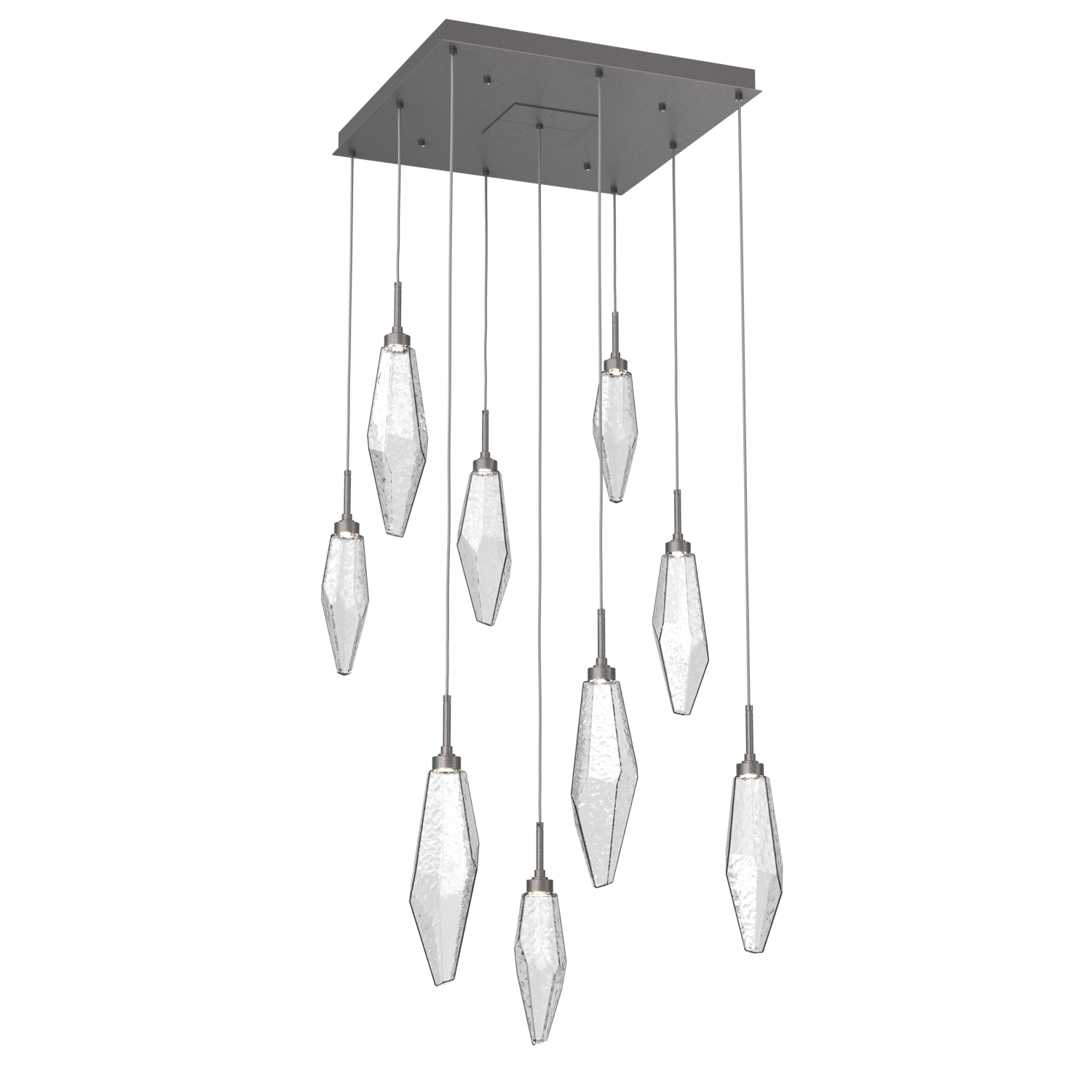 CHB0050-09-GP-CC-Hammerton-Studio-Rock-Crystal-9-light-square-pendant-chandelier-with-graphite-finish-and-clear-glass-shades-and-LED-lamping