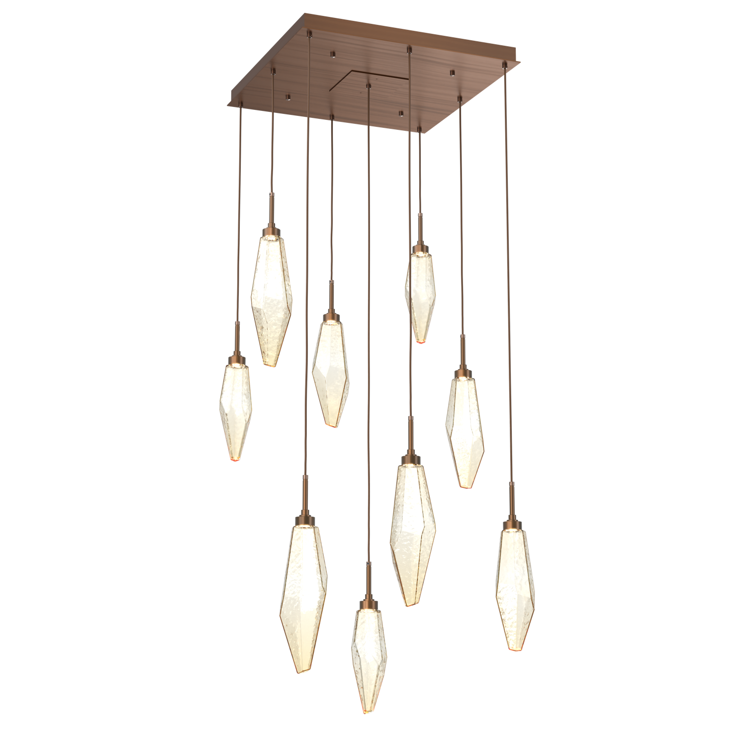 CHB0050-09-RB-CA-Hammerton-Studio-Rock-Crystal-9-light-square-pendant-chandelier-with-oil-rubbed-bronze-finish-and-chilled-amber-blown-glass-shades-and-LED-lamping