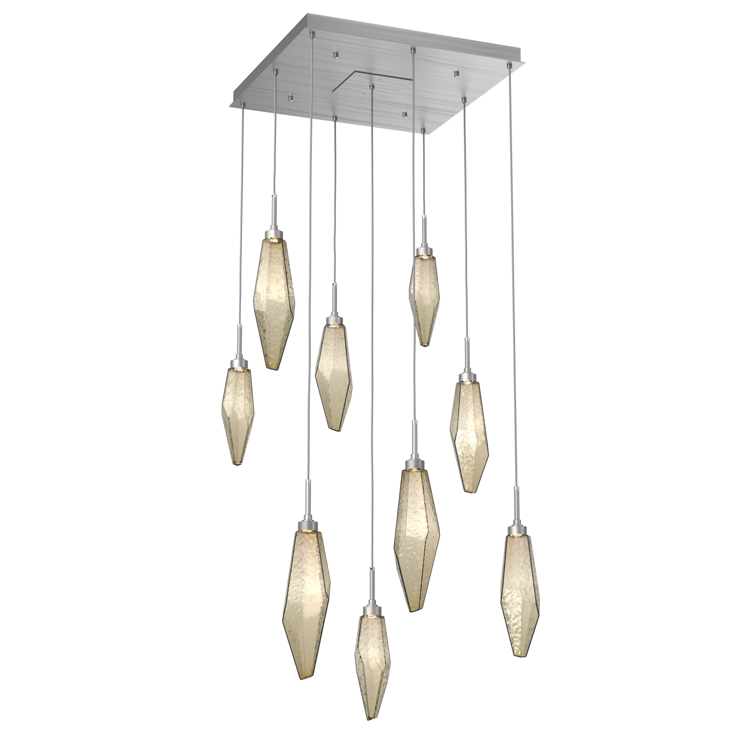 CHB0050-09-SN-CB-Hammerton-Studio-Rock-Crystal-9-light-square-pendant-chandelier-with-satin-nickel-finish-and-chilled-bronze-blown-glass-shades-and-LED-lamping