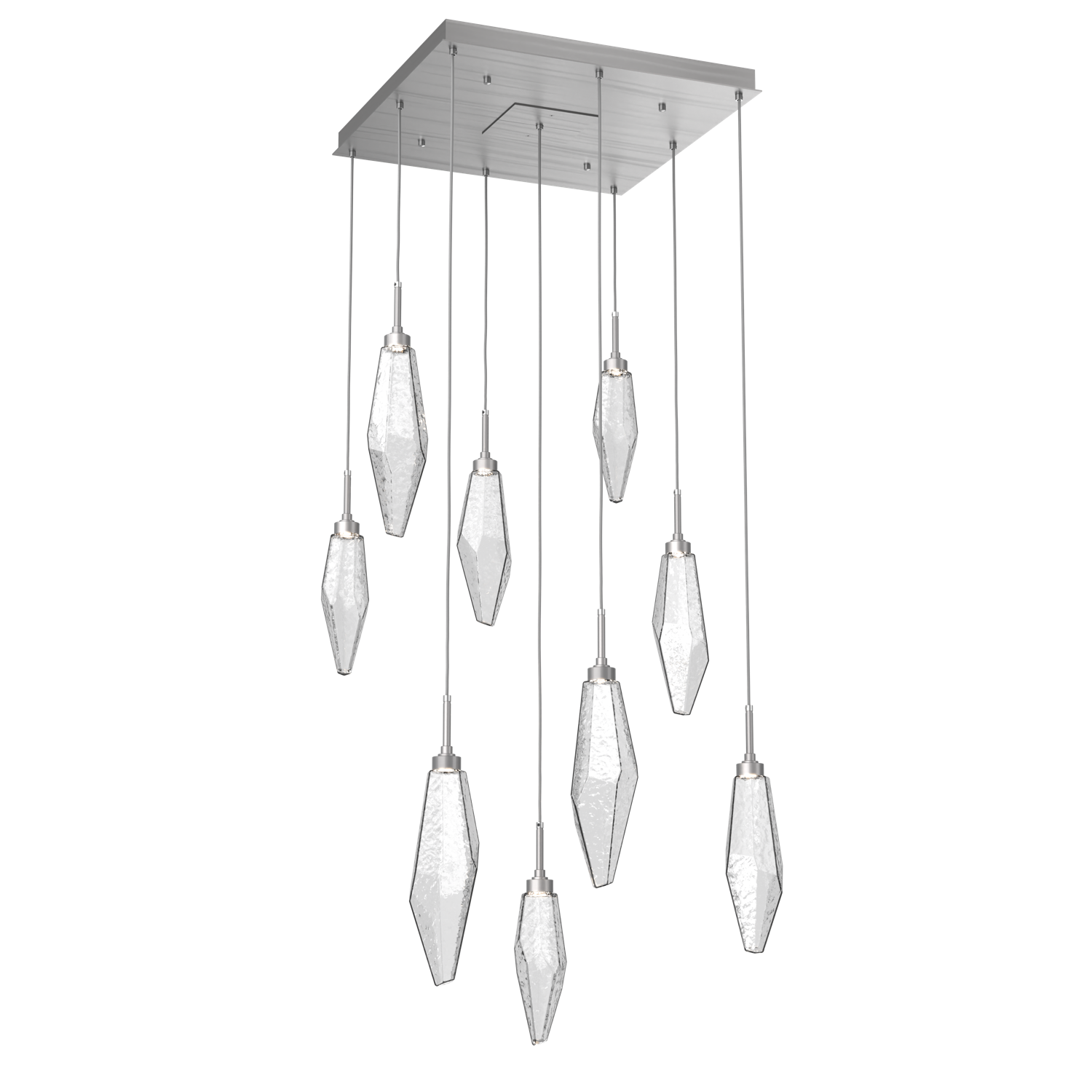 CHB0050-09-SN-CC-Hammerton-Studio-Rock-Crystal-9-light-square-pendant-chandelier-with-satin-nickel-finish-and-clear-glass-shades-and-LED-lamping