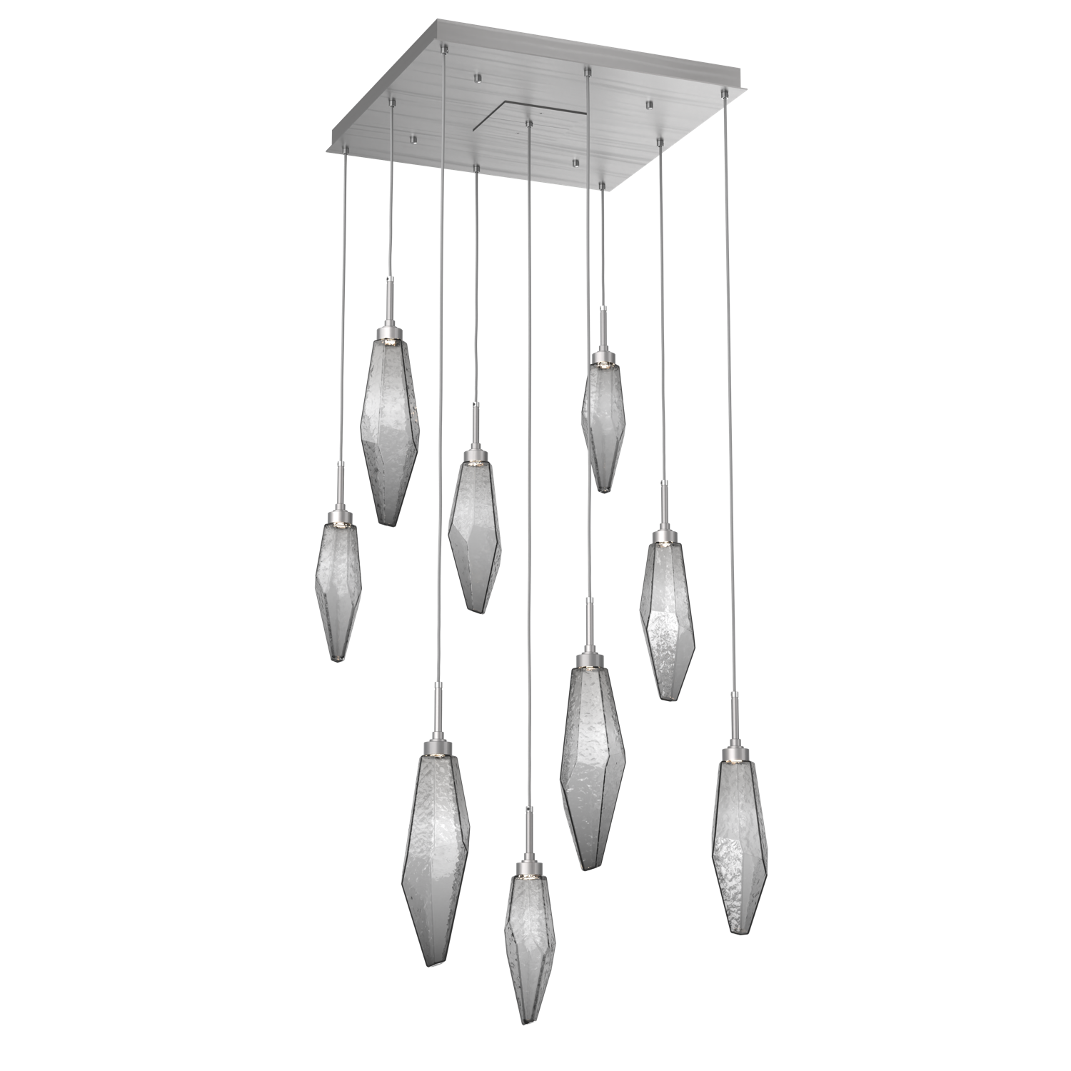 CHB0050-09-SN-CS-Hammerton-Studio-Rock-Crystal-9-light-square-pendant-chandelier-with-satin-nickel-finish-and-chilled-smoke-glass-shades-and-LED-lamping