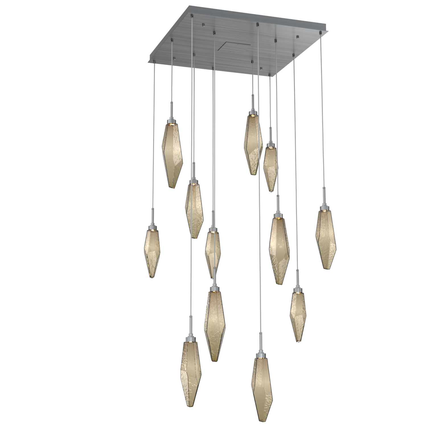 CHB0050-12-GM-CB-Hammerton-Studio-Rock-Crystal-12-light-square-pendant-chandelier-with-gunmetal-finish-and-chilled-bronze-blown-glass-shades-and-LED-lamping