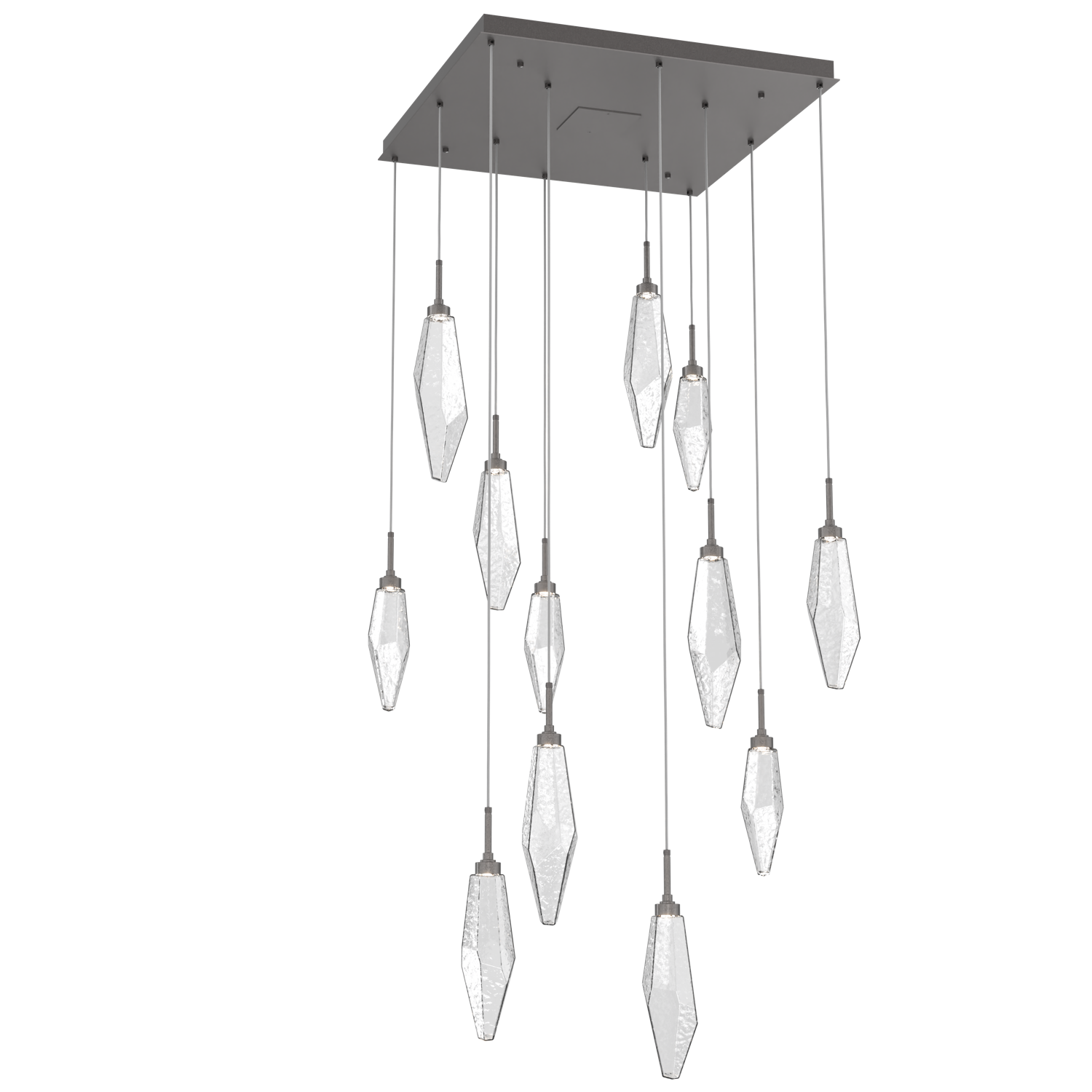 CHB0050-12-GP-CC-Hammerton-Studio-Rock-Crystal-12-light-square-pendant-chandelier-with-graphite-finish-and-clear-glass-shades-and-LED-lamping