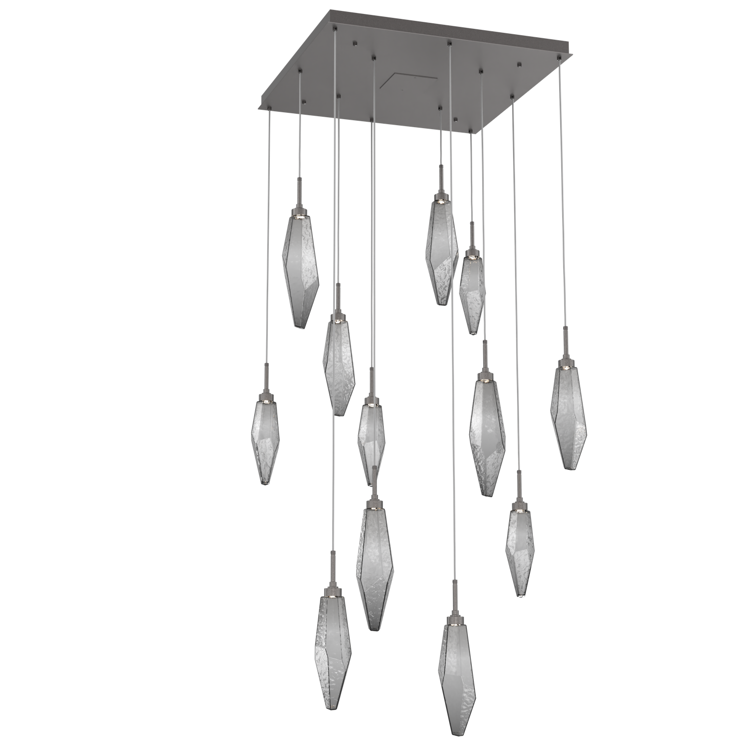 CHB0050-12-GP-CS-Hammerton-Studio-Rock-Crystal-12-light-square-pendant-chandelier-with-graphite-finish-and-chilled-smoke-glass-shades-and-LED-lamping