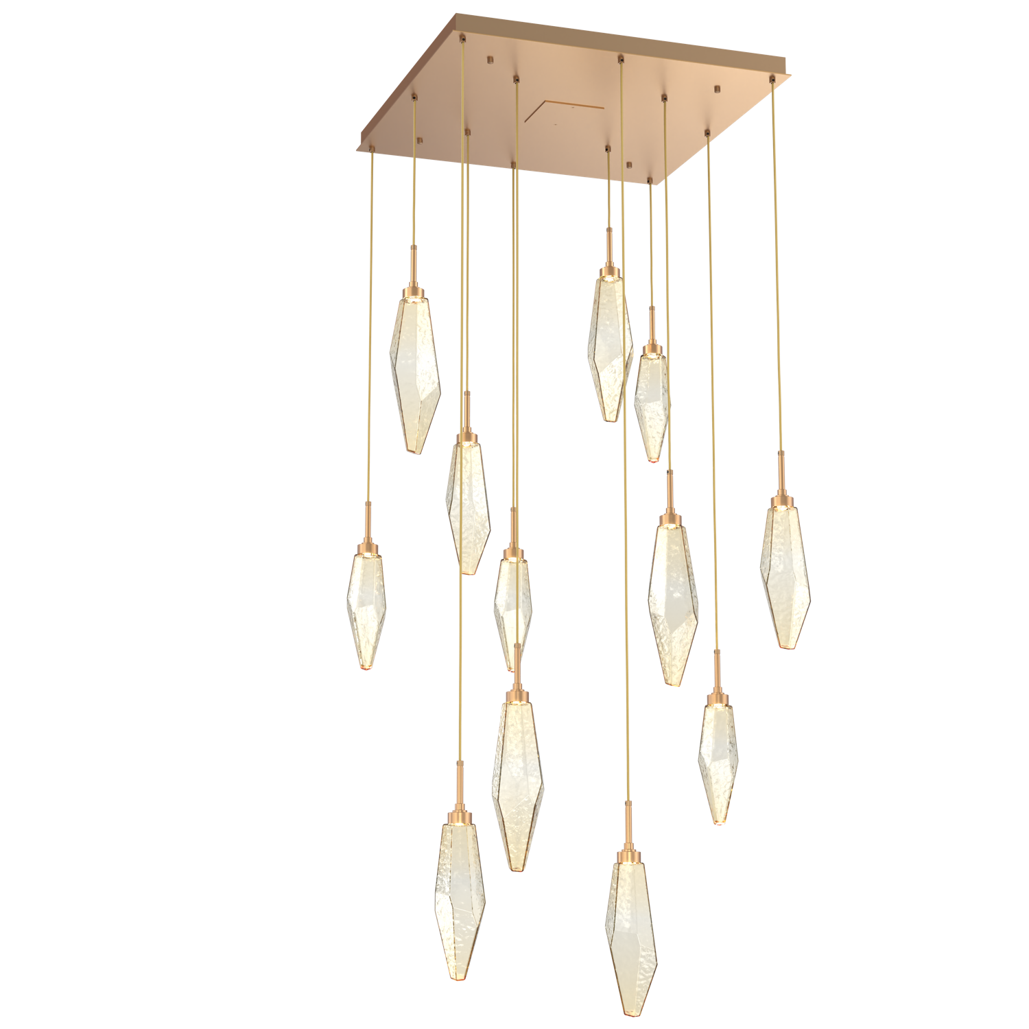 CHB0050-12-NB-CA-Hammerton-Studio-Rock-Crystal-12-light-square-pendant-chandelier-with-novel-brass-finish-and-chilled-amber-blown-glass-shades-and-LED-lamping