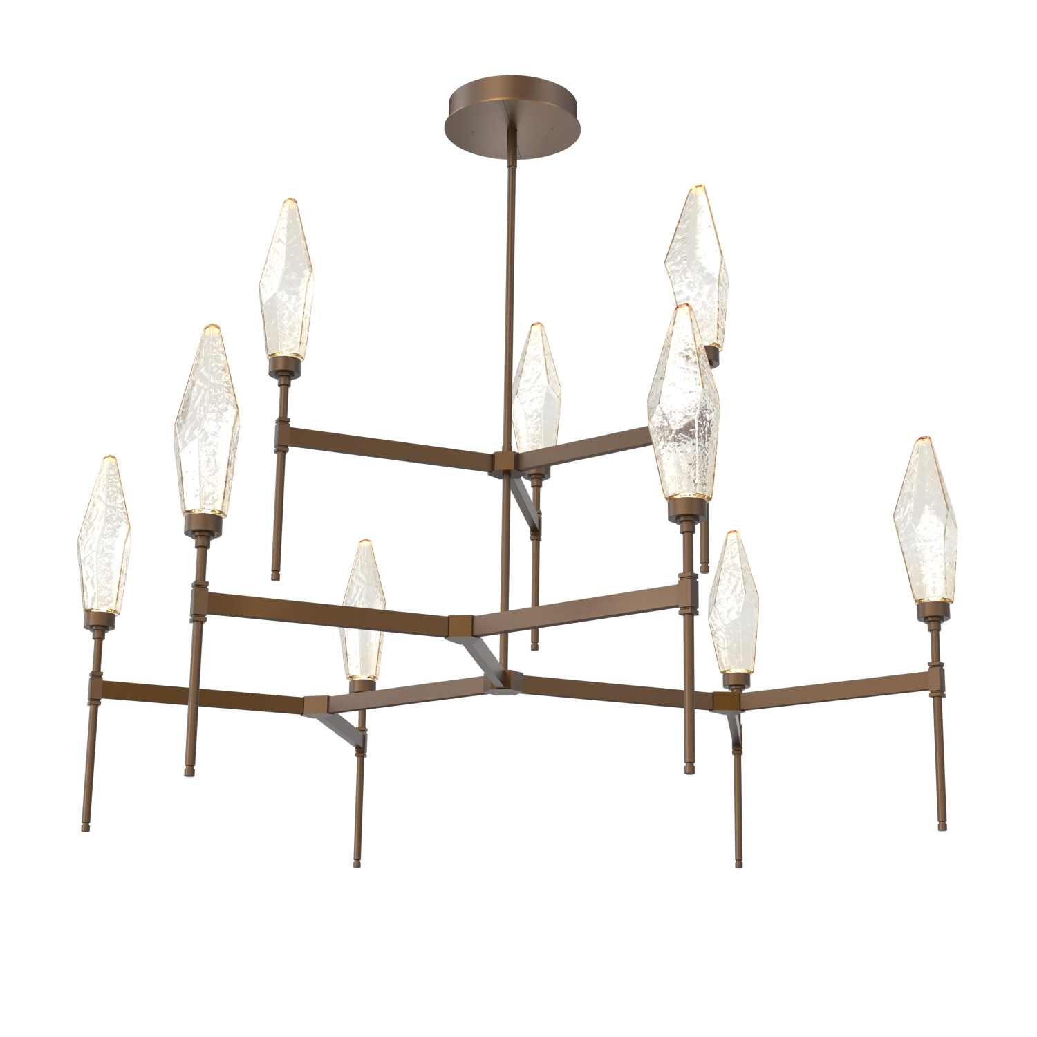CHB0050-54-FB-CA-Hammerton-Studio-Rock-Crystal-54-inch-round-two-tier-belvedere-chandelier-with-flat-bronze-finish-and-chilled-amber-blown-glass-shades-and-LED-lamping