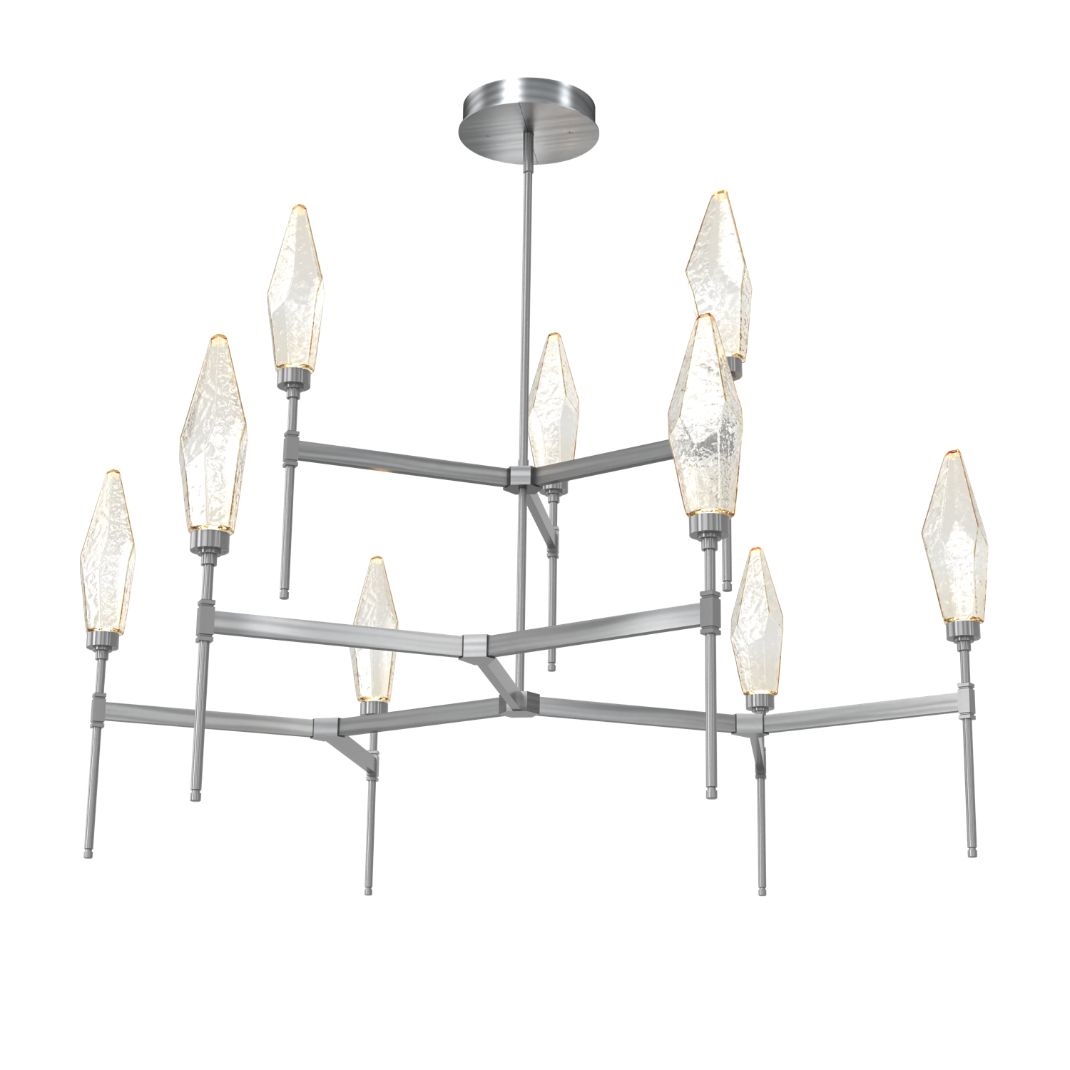 CHB0050-54-GM-CA-Hammerton-Studio-Rock-Crystal-54-inch-round-two-tier-belvedere-chandelier-with-gunmetal-finish-and-chilled-amber-blown-glass-shades-and-LED-lamping