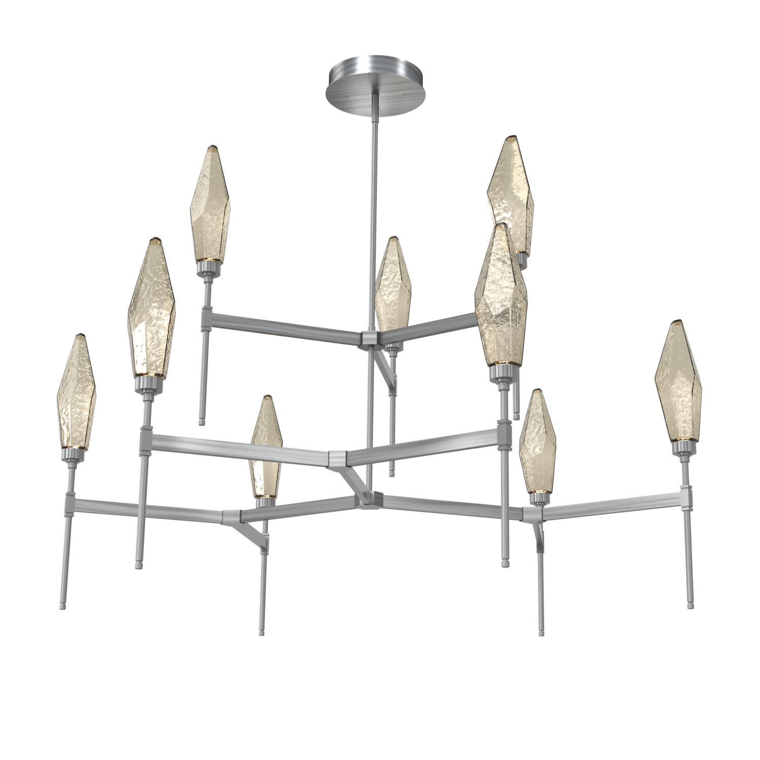 CHB0050-54-GM-CB-Hammerton-Studio-Rock-Crystal-54-inch-round-two-tier-belvedere-chandelier-with-gunmetal-finish-and-chilled-bronze-blown-glass-shades-and-LED-lamping
