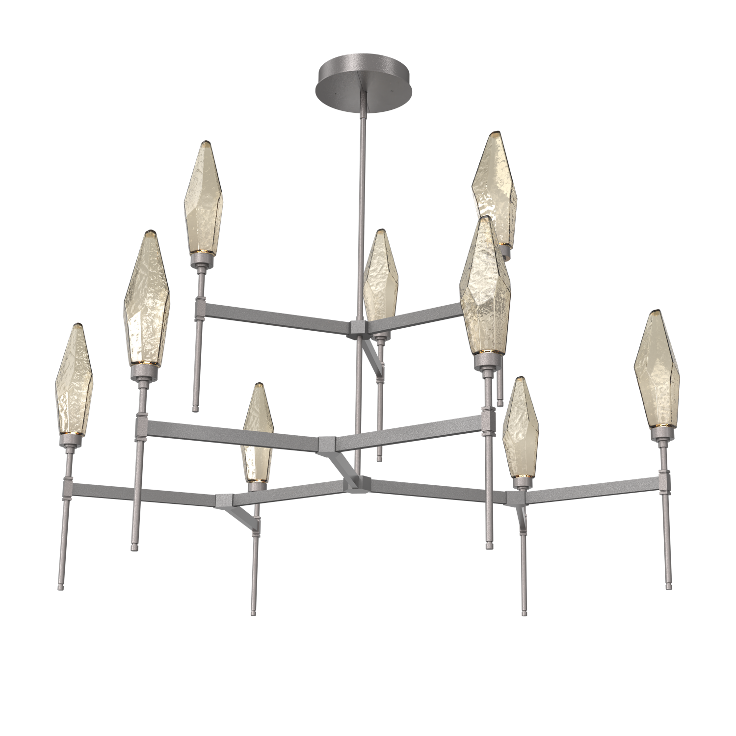 CHB0050-54-GP-CB-Hammerton-Studio-Rock-Crystal-54-inch-round-two-tier-belvedere-chandelier-with-graphite-finish-and-chilled-bronze-blown-glass-shades-and-LED-lamping
