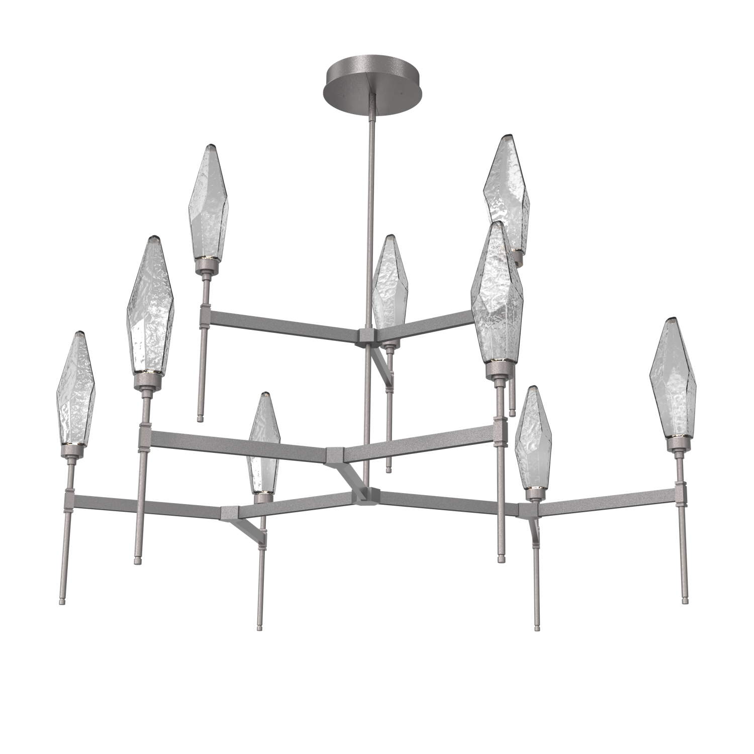 CHB0050-54-GP-CS-Hammerton-Studio-Rock-Crystal-54-inch-round-two-tier-belvedere-chandelier-with-graphite-finish-and-chilled-smoke-glass-shades-and-LED-lamping