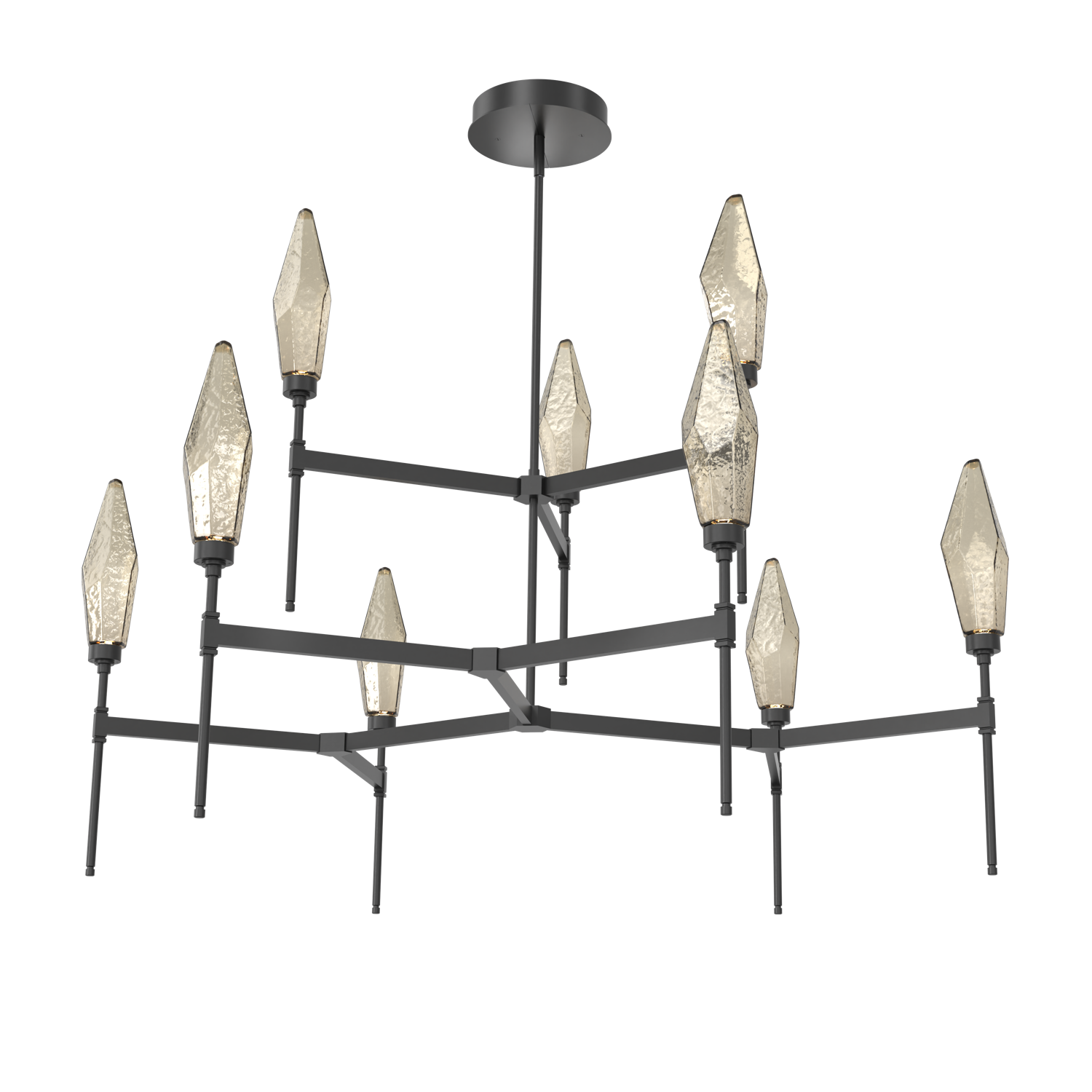 CHB0050-54-MB-CB-Hammerton-Studio-Rock-Crystal-54-inch-round-two-tier-belvedere-chandelier-with-matte-black-finish-and-chilled-bronze-blown-glass-shades-and-LED-lamping