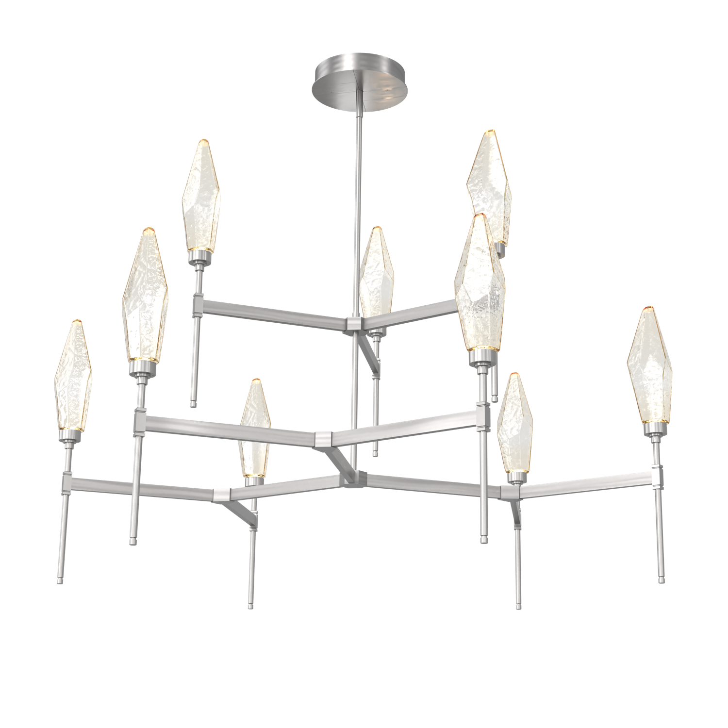 CHB0050-54-SN-CA-Hammerton-Studio-Rock-Crystal-54-inch-round-two-tier-belvedere-chandelier-with-satin-nickel-finish-and-chilled-amber-blown-glass-shades-and-LED-lamping