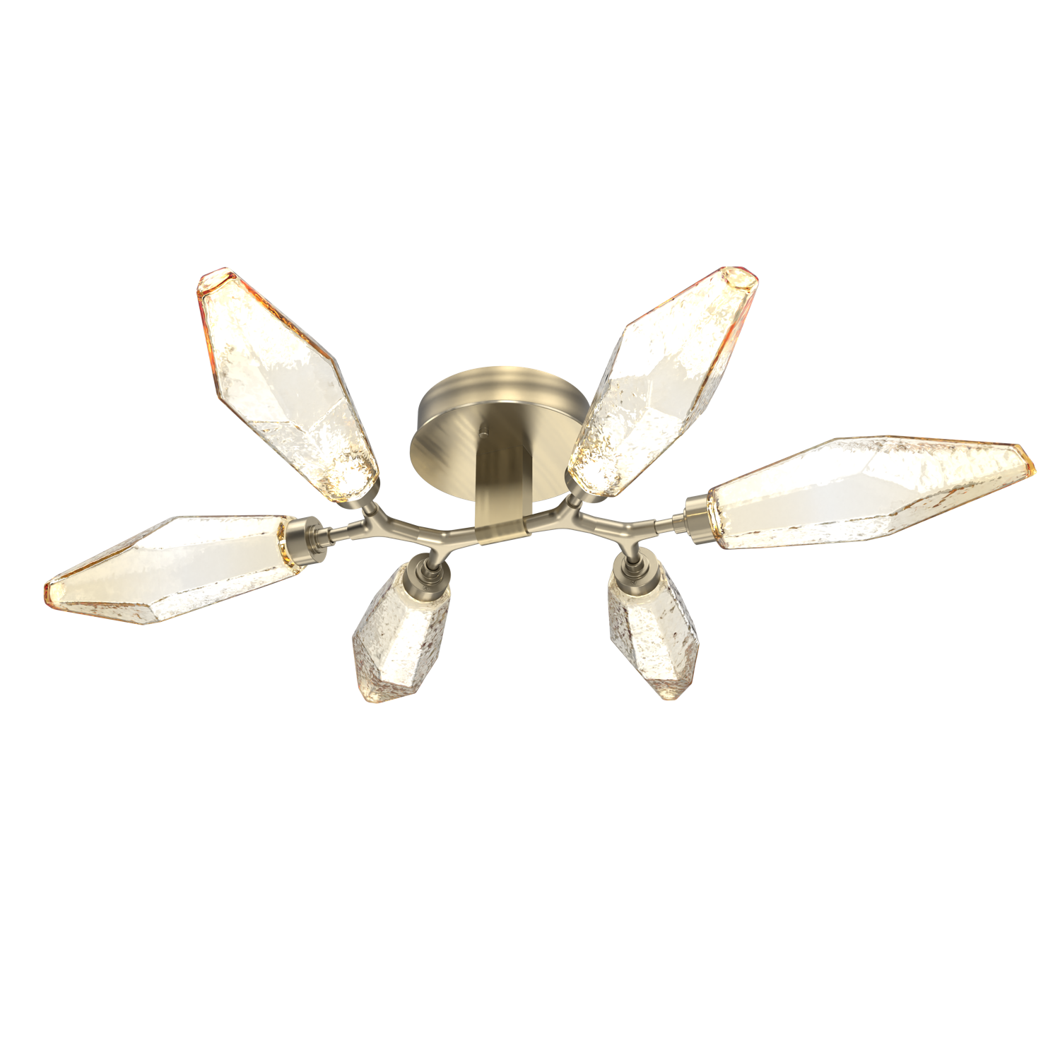 CLB0050-01-HB-CA-Hammerton-Studio-Rock-Crystal-flush-mount-light-with-heritage-brass-finish-and-chilled-amber-blown-glass-shades-and-LED-lamping