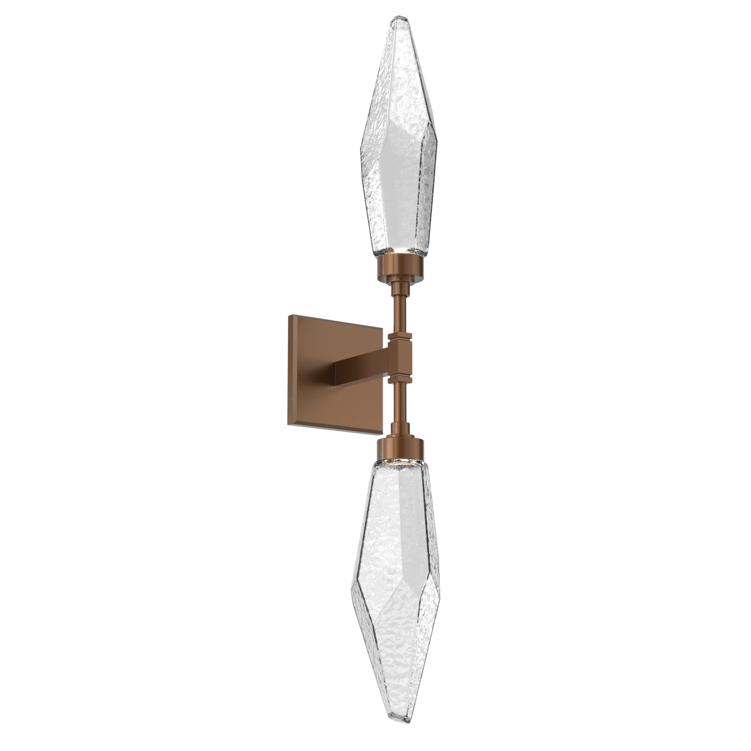IDB0050-02-BB-CC-Hammerton-Studio-Rock-Crystal-wall-sconce-with-burnished-bronze-finish-and-clear-glass-shades-and-LED-lamping