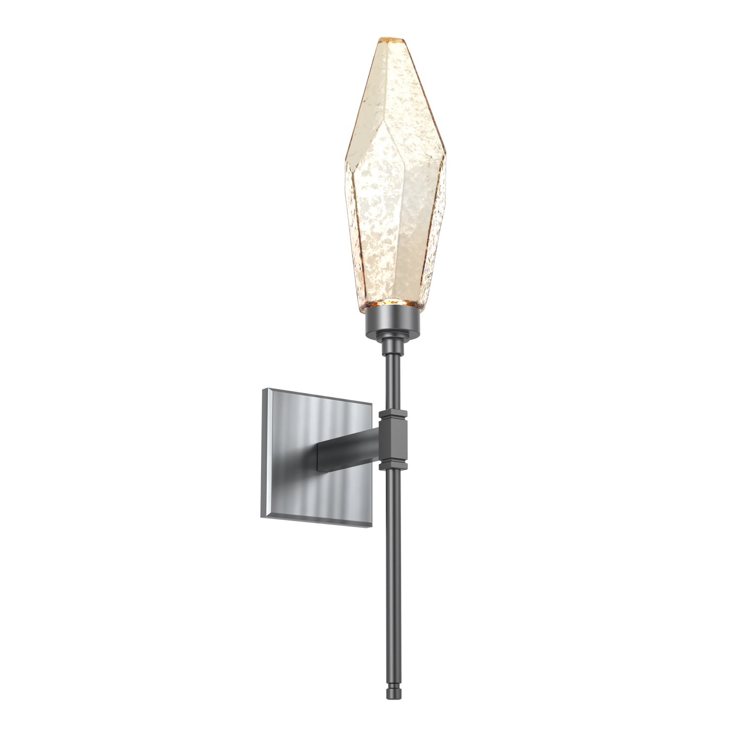 IDB0050-07-GM-CA-Hammerton-Studio-Rock-Crystal-belvedere-wall-sconce-with-gunmetal-finish-and-chilled-amber-blown-glass-shades-and-LED-lamping