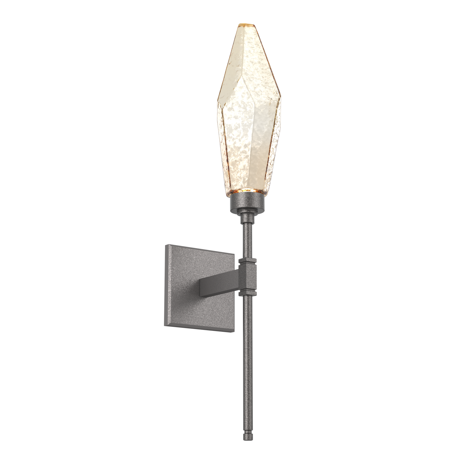 IDB0050-07-GP-CA-Hammerton-Studio-Rock-Crystal-belvedere-wall-sconce-with-graphite-finish-and-chilled-amber-blown-glass-shades-and-LED-lamping