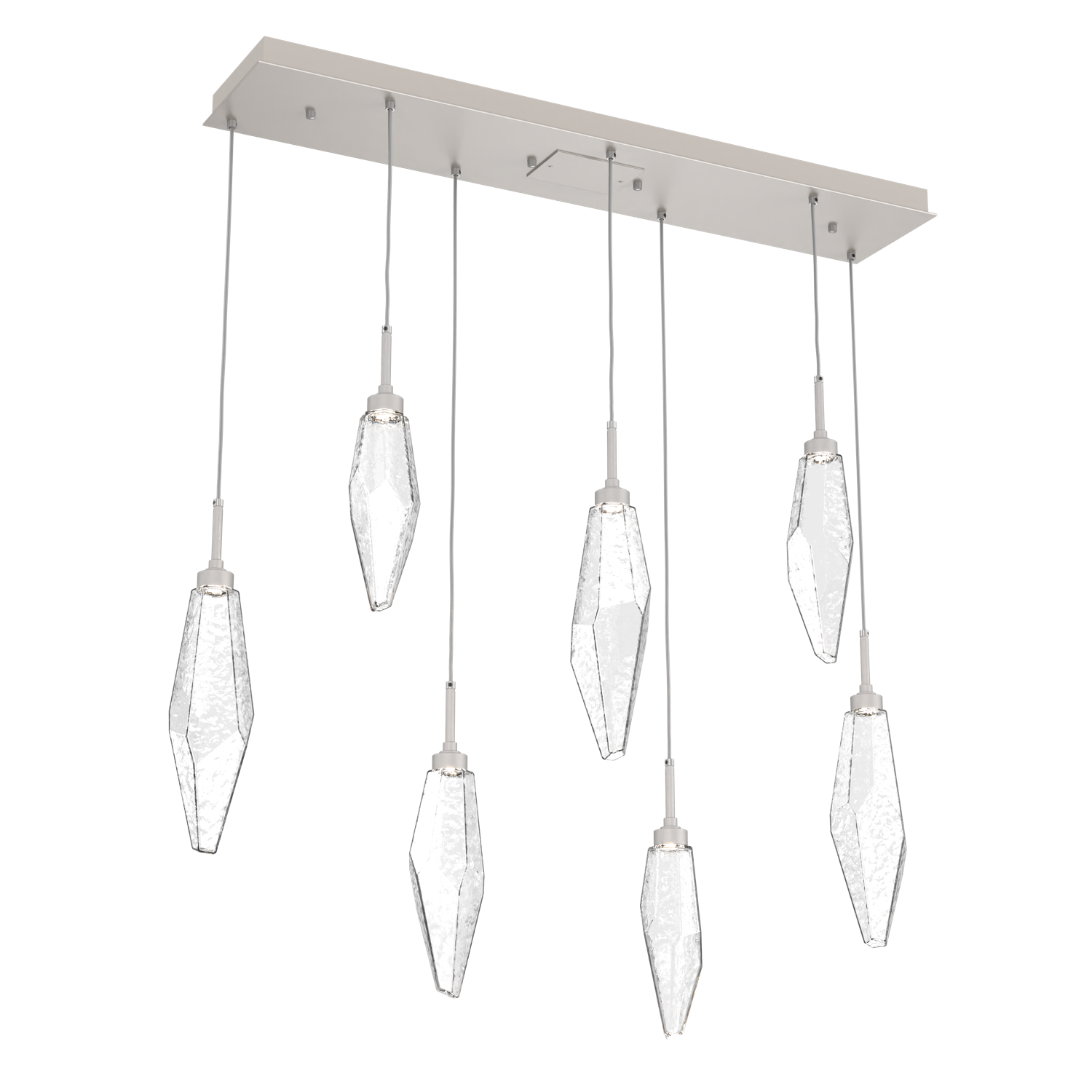 PLB0050-07-BS-CC-Hammerton-Studio-Rock-Crystal-7-light-linear-pendant-chandelier-with-beige-silver-finish-and-clear-glass-shades-and-LED-lamping