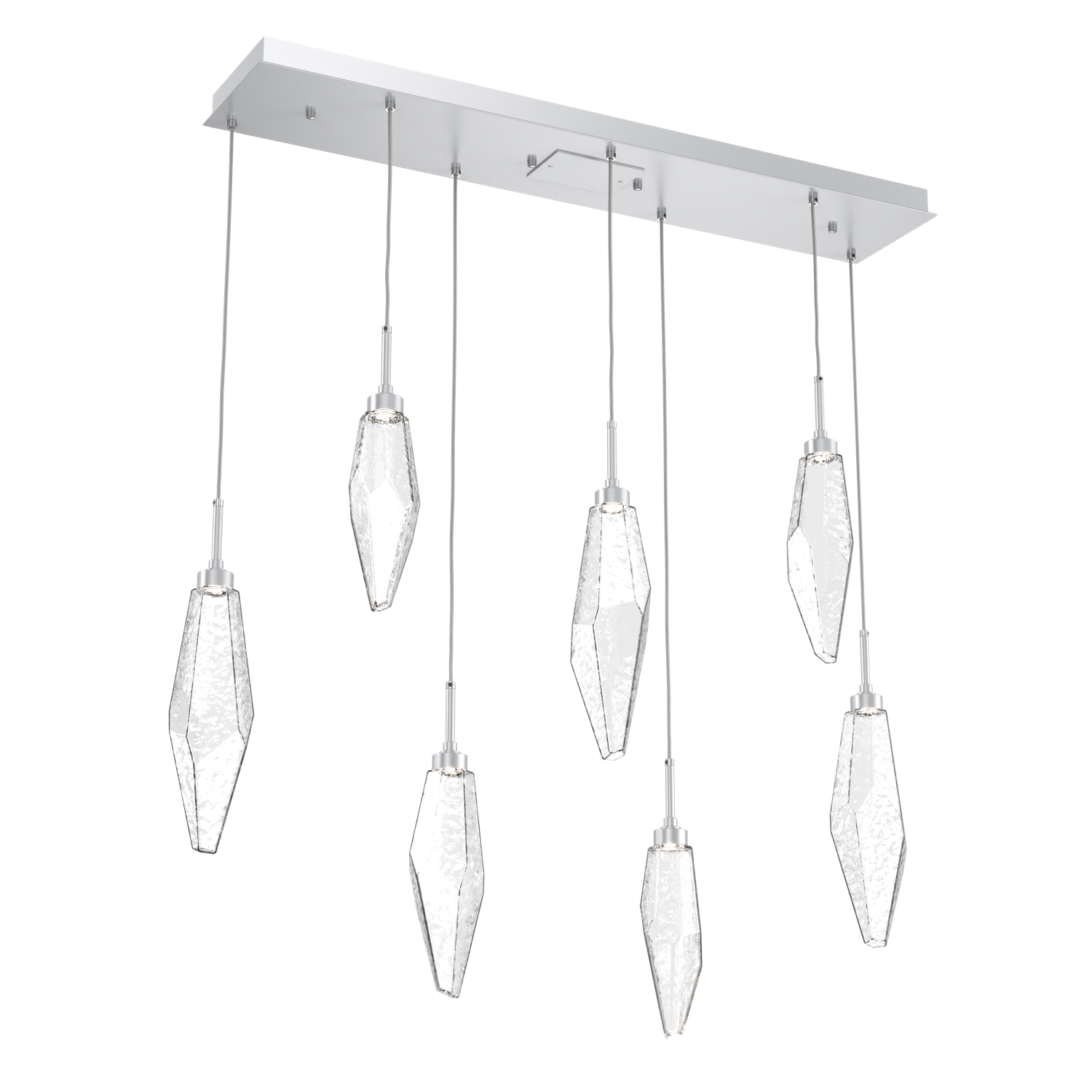 PLB0050-07-CS-CC-Hammerton-Studio-Rock-Crystal-7-light-linear-pendant-chandelier-with-classic-silver-finish-and-clear-glass-shades-and-LED-lamping