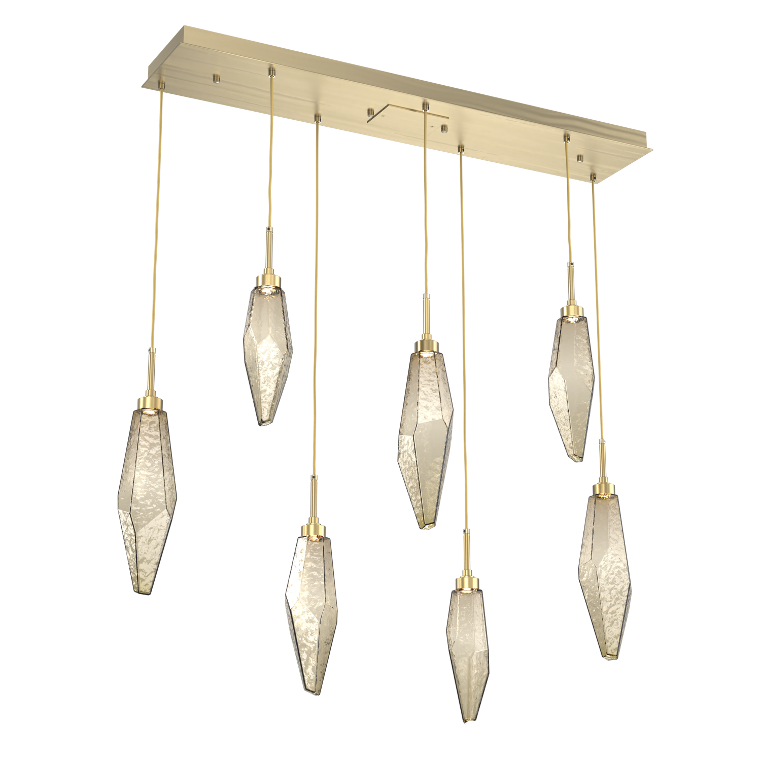 PLB0050-07-HB-CB-Hammerton-Studio-Rock-Crystal-7-light-linear-pendant-chandelier-with-heritage-brass-finish-and-chilled-bronze-blown-glass-shades-and-LED-lamping