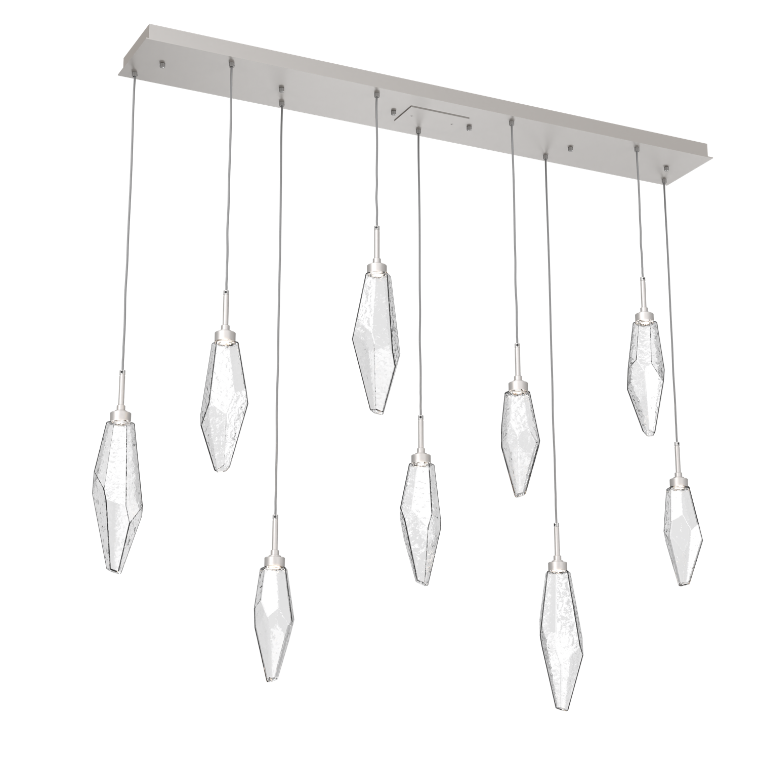 PLB0050-09-BS-CC-Hammerton-Studio-Rock-Crystal-9-light-linear-pendant-chandelier-with-beige-silver-finish-and-clear-glass-shades-and-LED-lamping