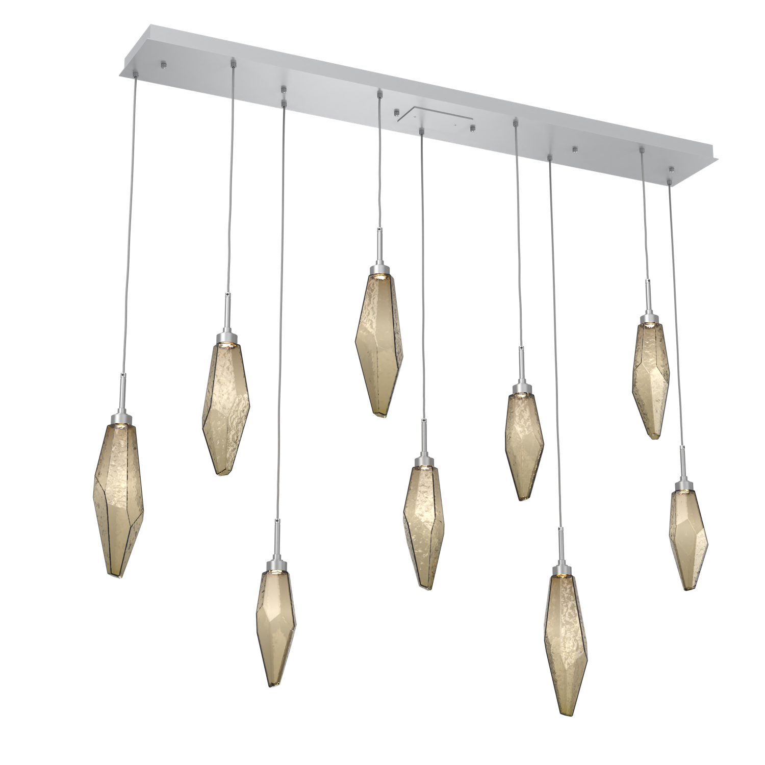 PLB0050-09-CS-CB-Hammerton-Studio-Rock-Crystal-9-light-linear-pendant-chandelier-with-classic-silver-finish-and-chilled-bronze-blown-glass-shades-and-LED-lamping