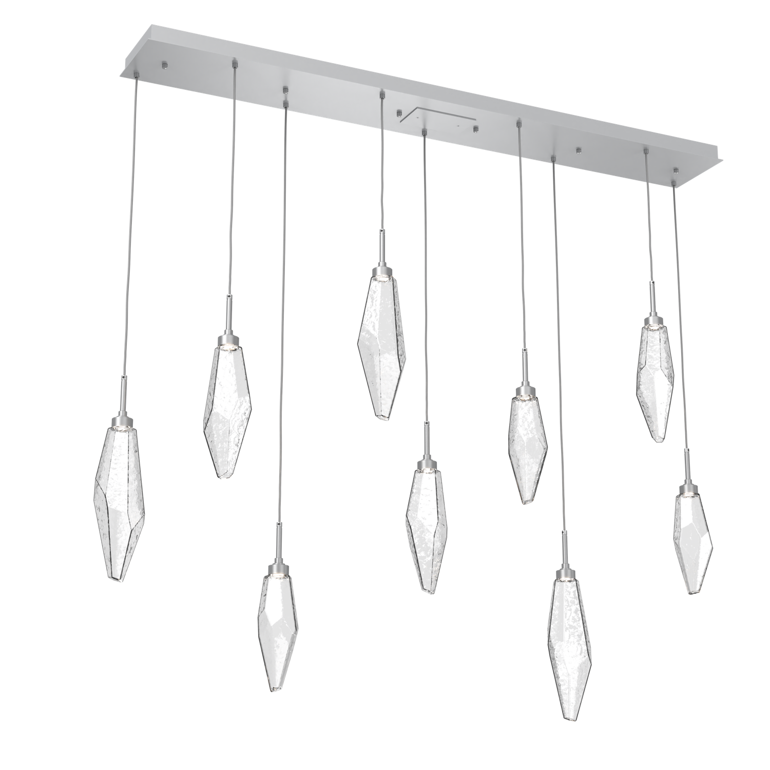 PLB0050-09-CS-CC-Hammerton-Studio-Rock-Crystal-9-light-linear-pendant-chandelier-with-classic-silver-finish-and-clear-glass-shades-and-LED-lamping