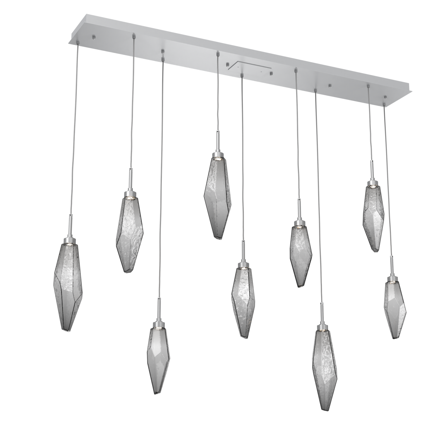 PLB0050-09-CS-CS-Hammerton-Studio-Rock-Crystal-9-light-linear-pendant-chandelier-with-classic-silver-finish-and-chilled-smoke-glass-shades-and-LED-lamping