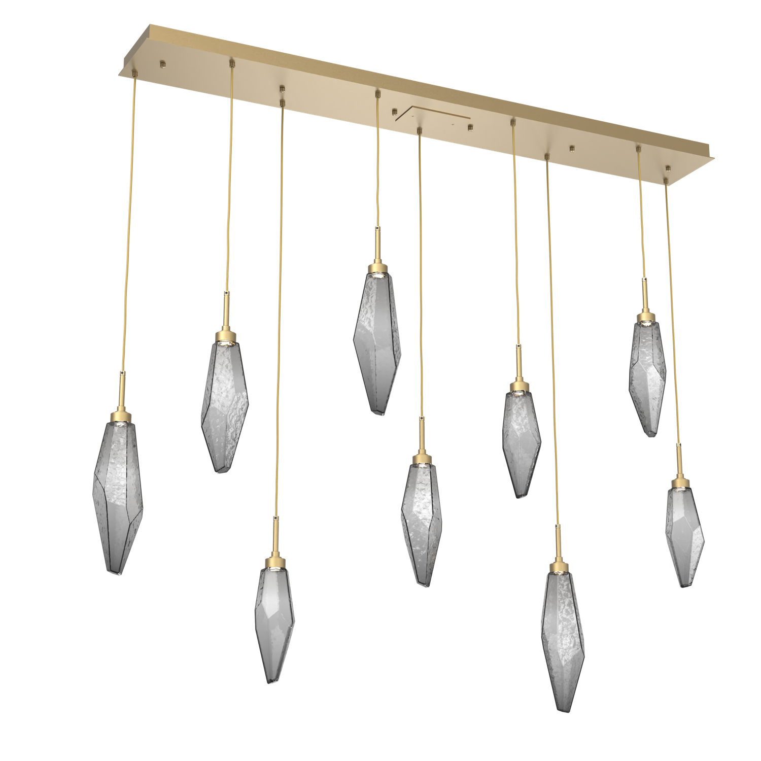 PLB0050-09-GB-CS-Hammerton-Studio-Rock-Crystal-9-light-linear-pendant-chandelier-with-gilded-brass-finish-and-chilled-smoke-glass-shades-and-LED-lamping