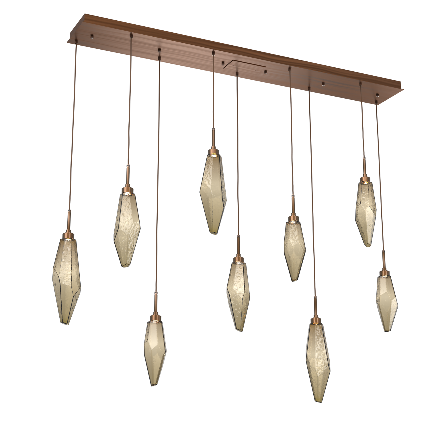 PLB0050-09-RB-CB-Hammerton-Studio-Rock-Crystal-9-light-linear-pendant-chandelier-with-oil-rubbed-bronze-finish-and-chilled-bronze-blown-glass-shades-and-LED-lamping