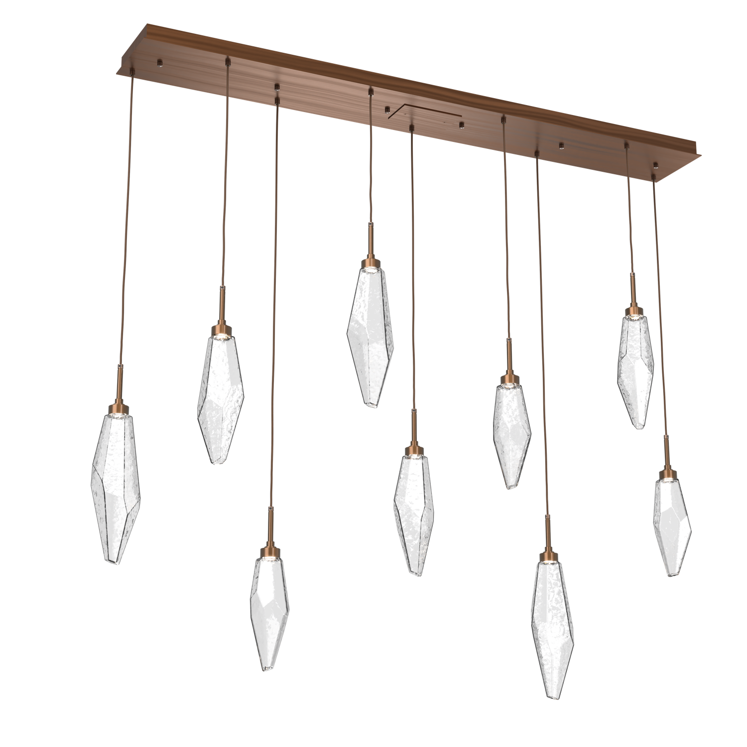 PLB0050-09-RB-CC-Hammerton-Studio-Rock-Crystal-9-light-linear-pendant-chandelier-with-oil-rubbed-bronze-finish-and-clear-glass-shades-and-LED-lamping